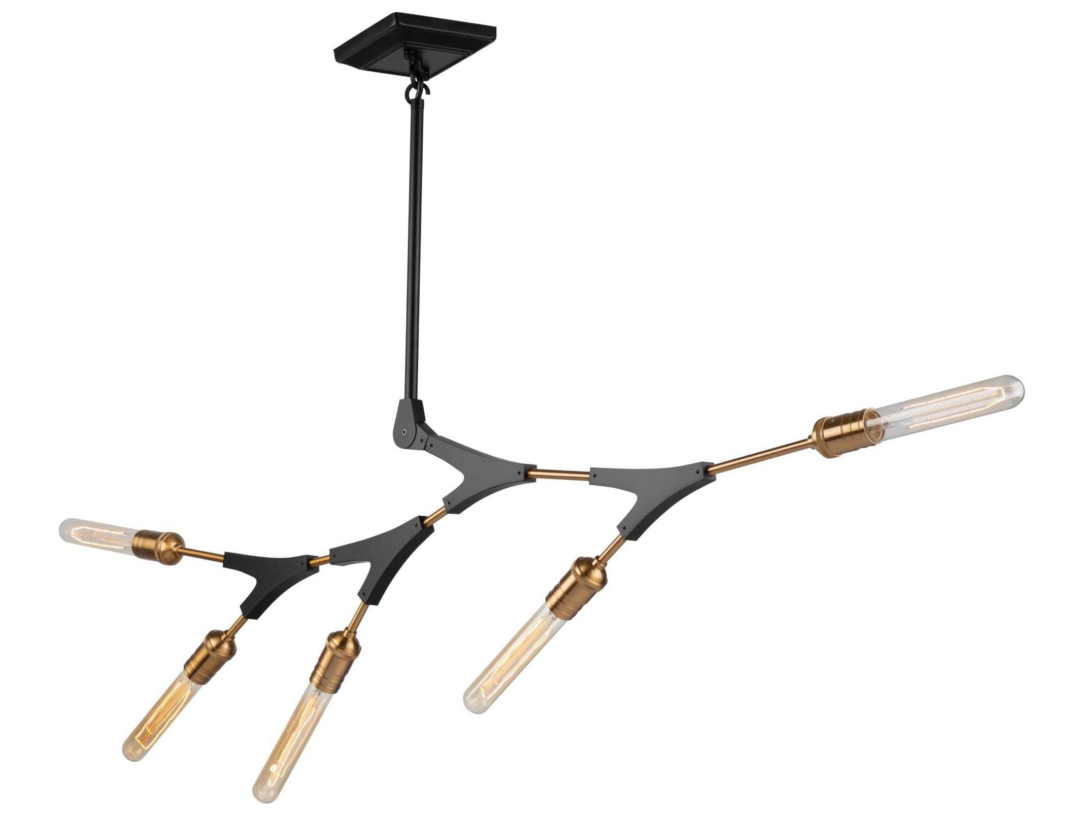 Artcraft Filiali 5-Light Black Harvest Brass LED Geometric Chandelier