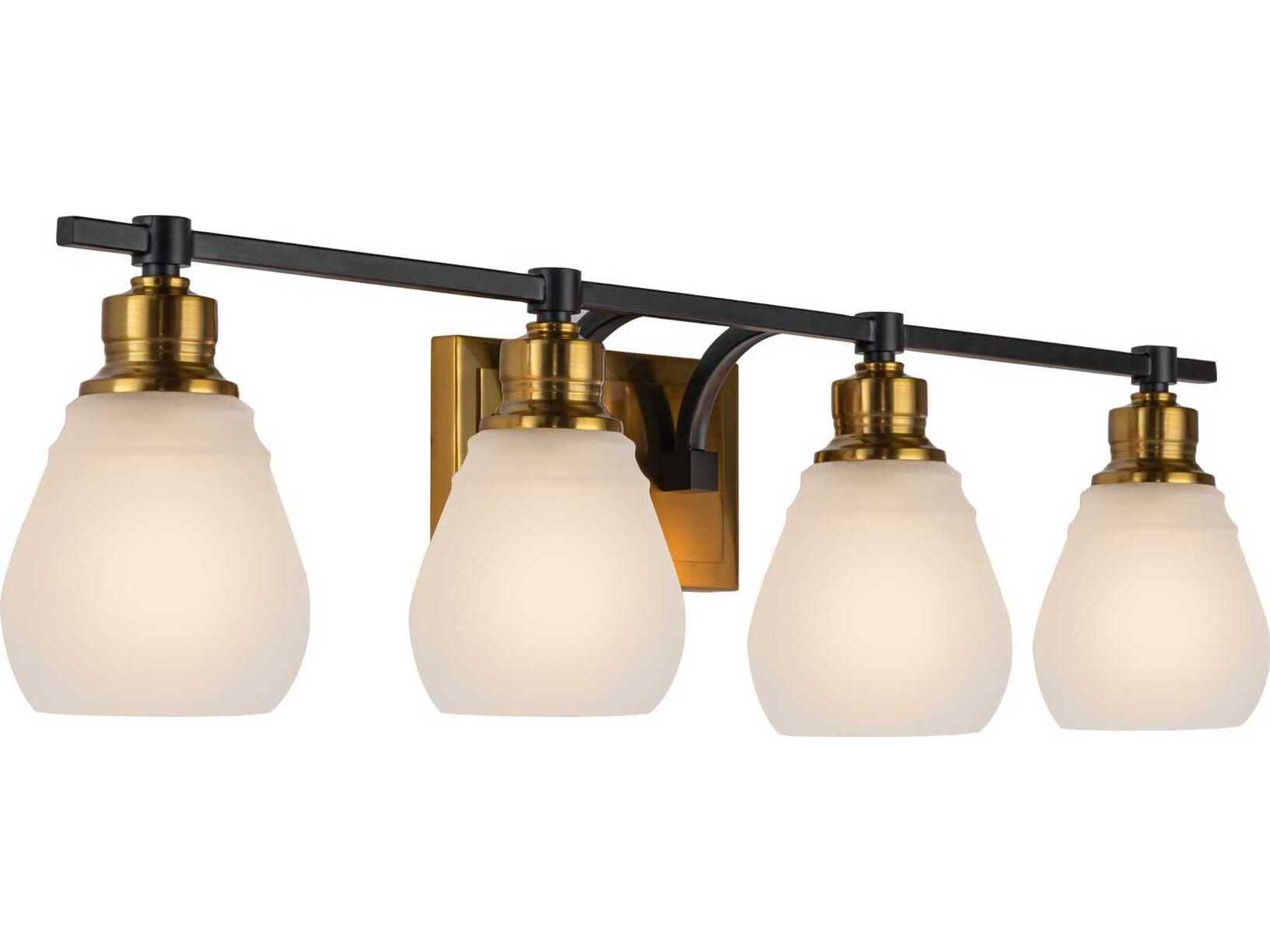 Artcraft Nelson 4-Light Brass Black Vanity Light