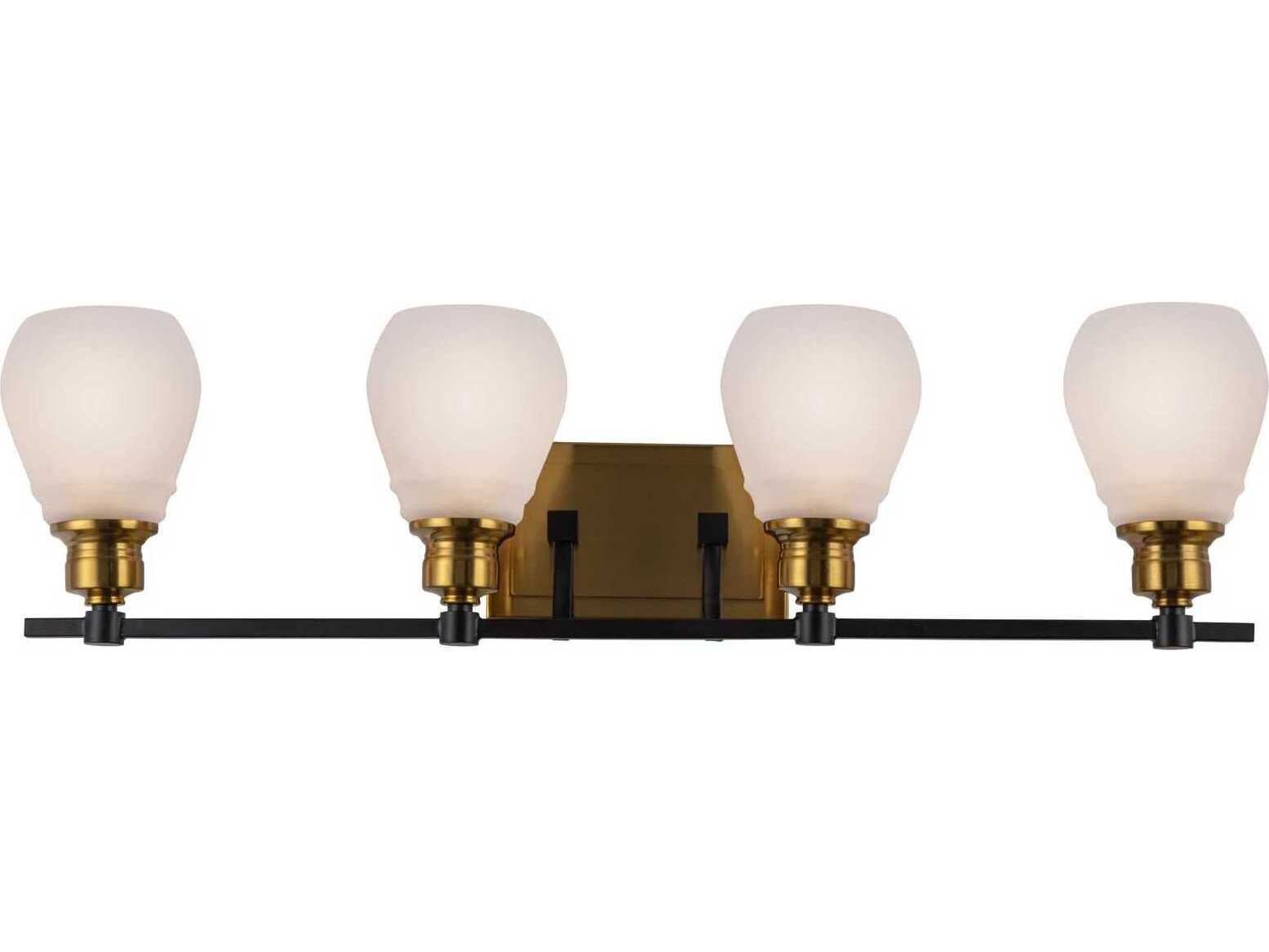 Artcraft Nelson 4-Light Brass Black Vanity Light