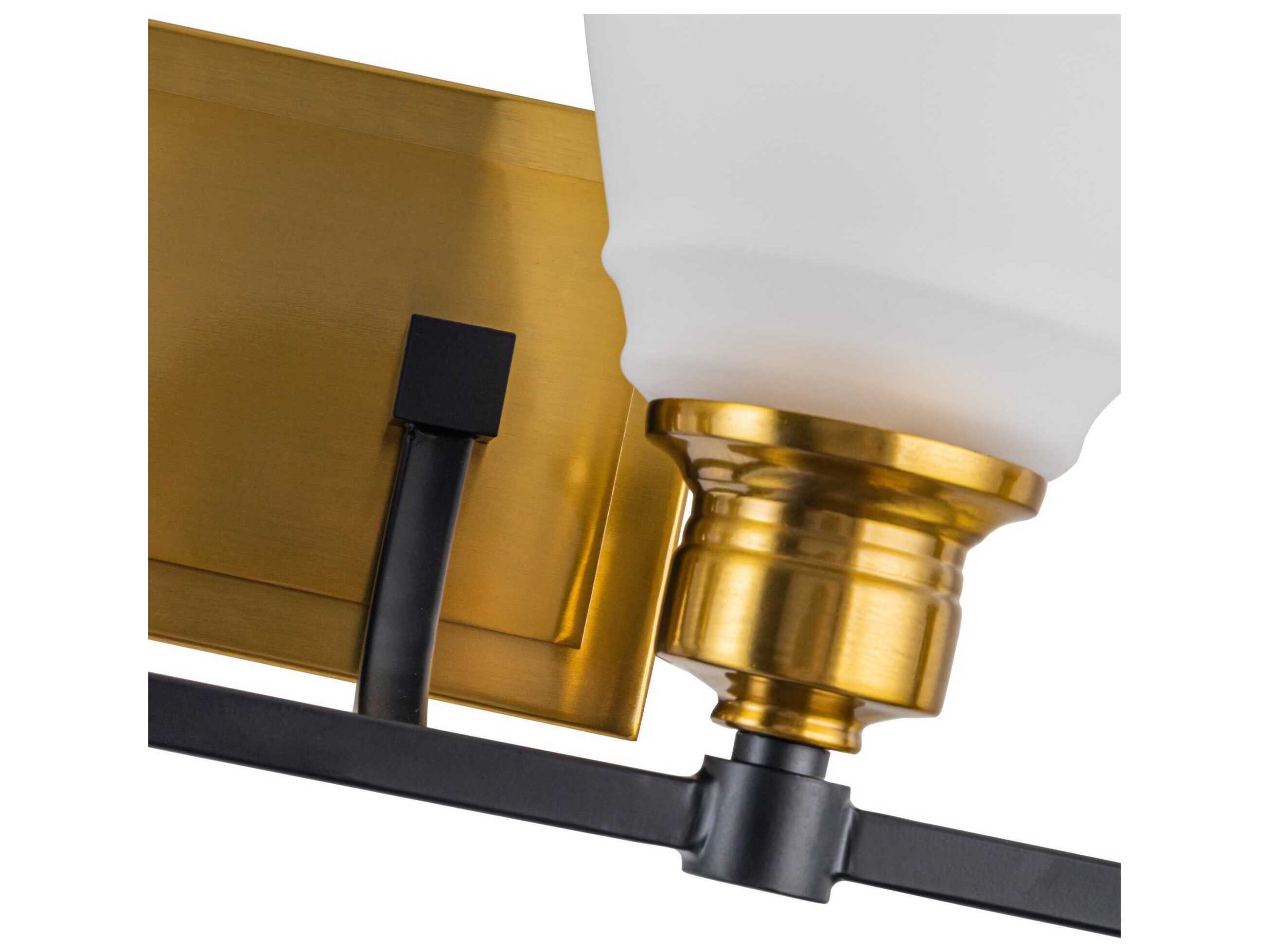 Artcraft Nelson 4-Light Brass Black Vanity Light