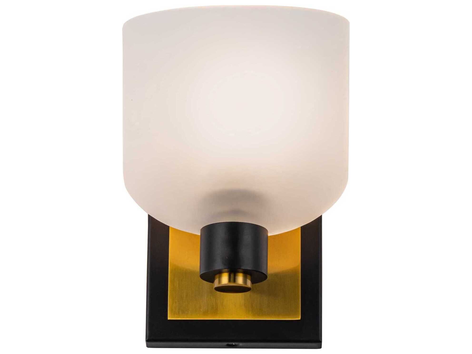 Artcraft Lyndon 1-Light Black Brushed Brass Wall Sconce