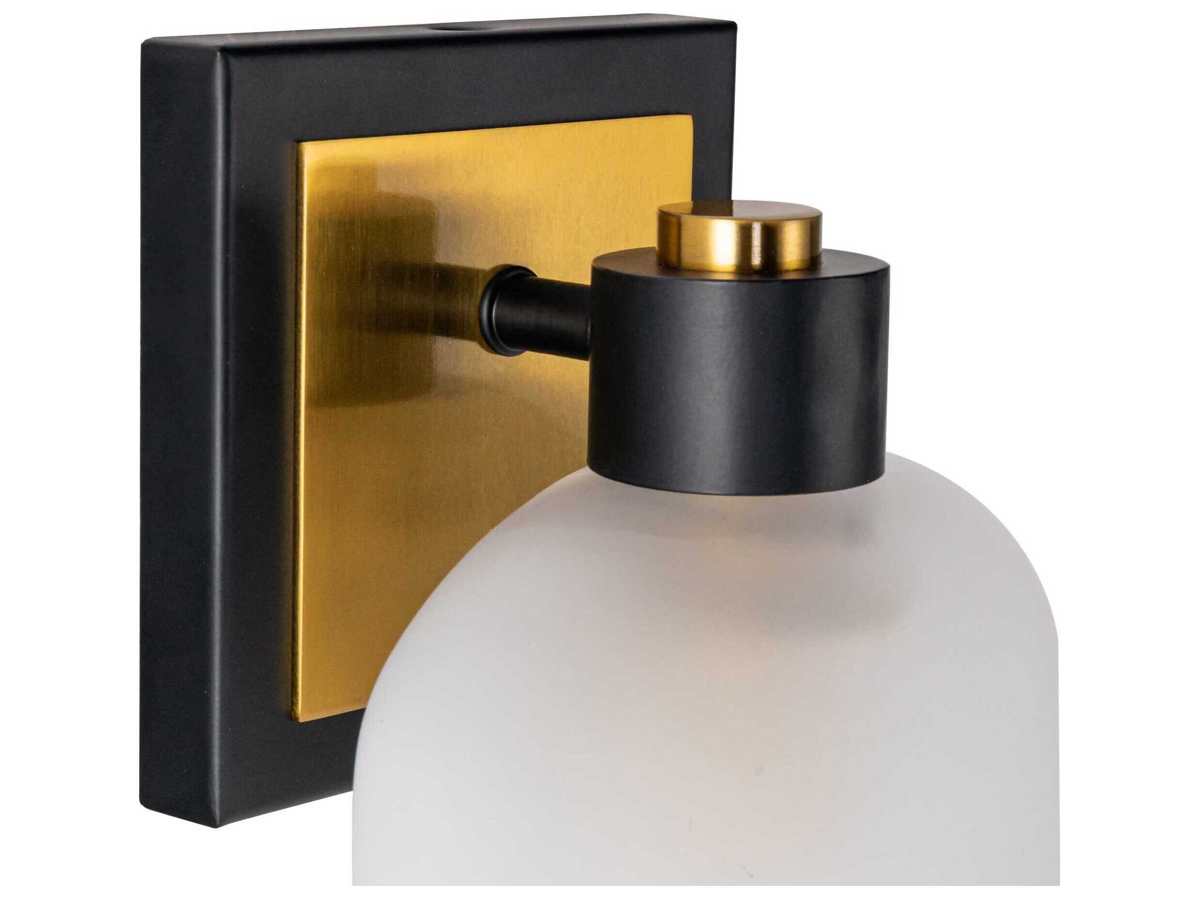 Artcraft Lyndon 1-Light Black Brushed Brass Wall Sconce