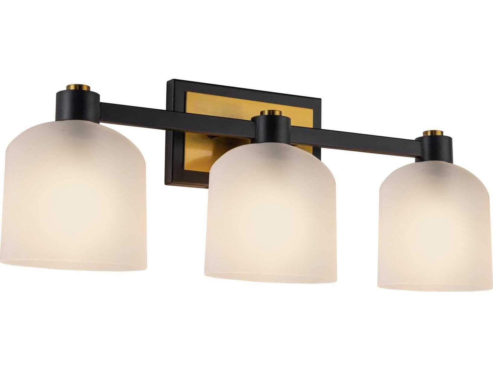 Artcraft Lyndon 3-Light Black Brushed Brass Vanity Light