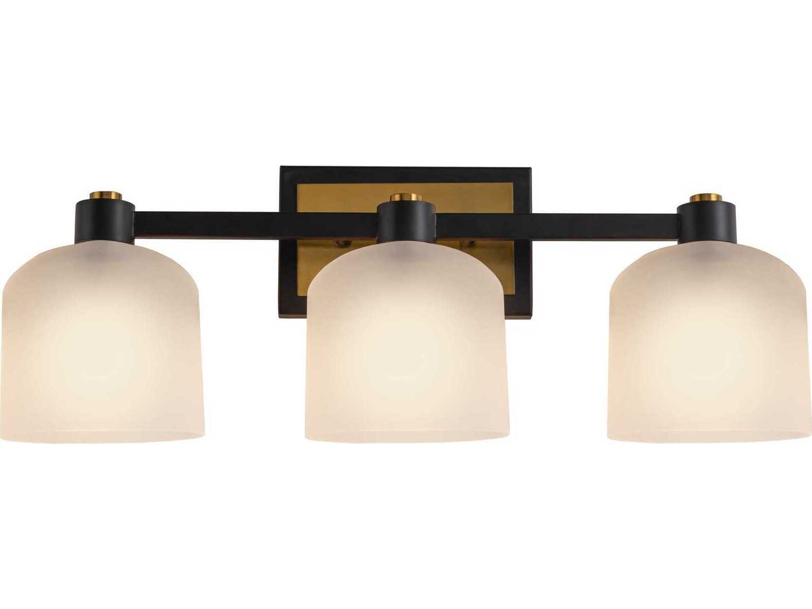 Artcraft Lyndon 3-Light Black Brushed Brass Vanity Light