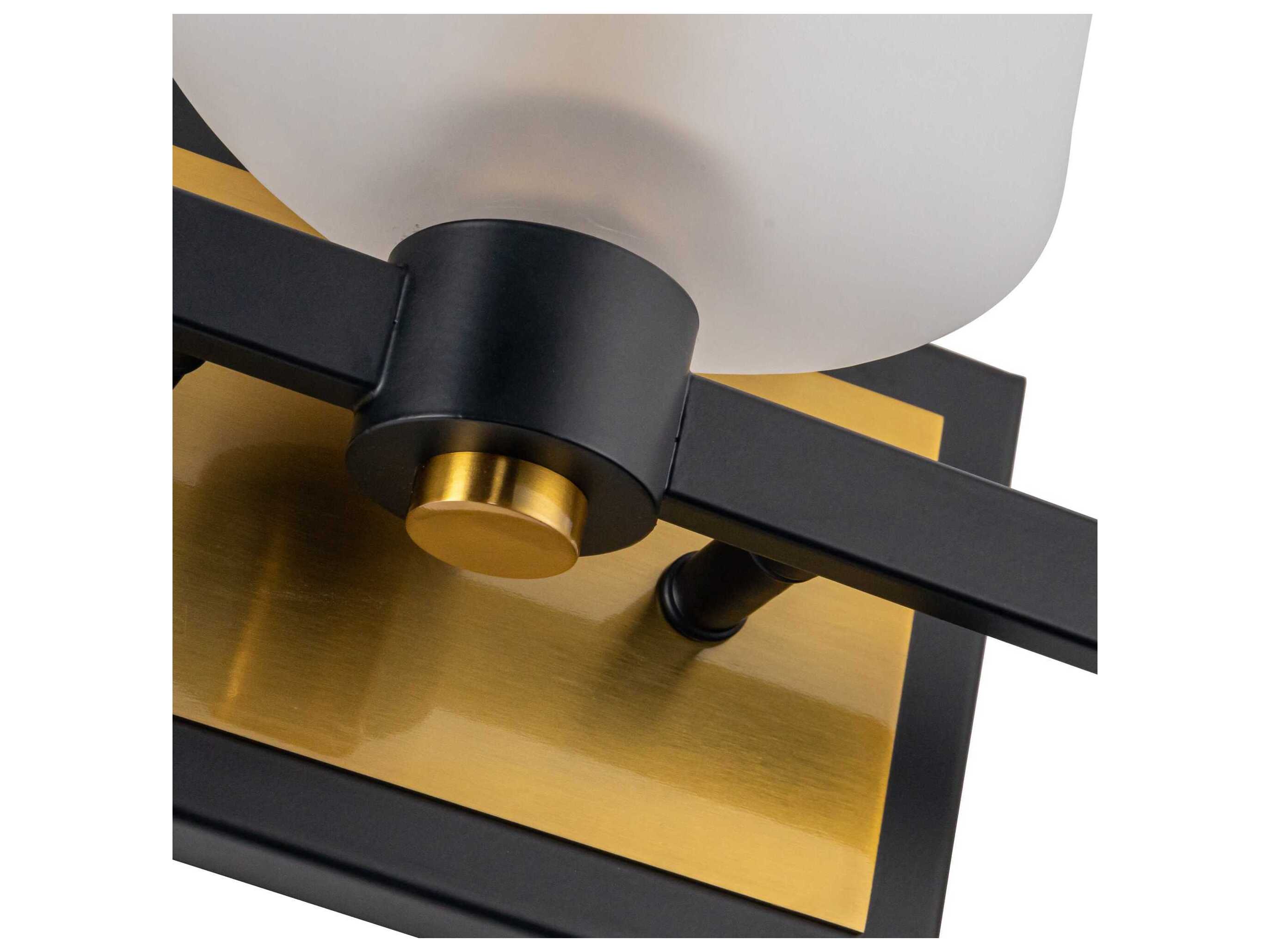 Artcraft Lyndon 3-Light Black Brushed Brass Vanity Light