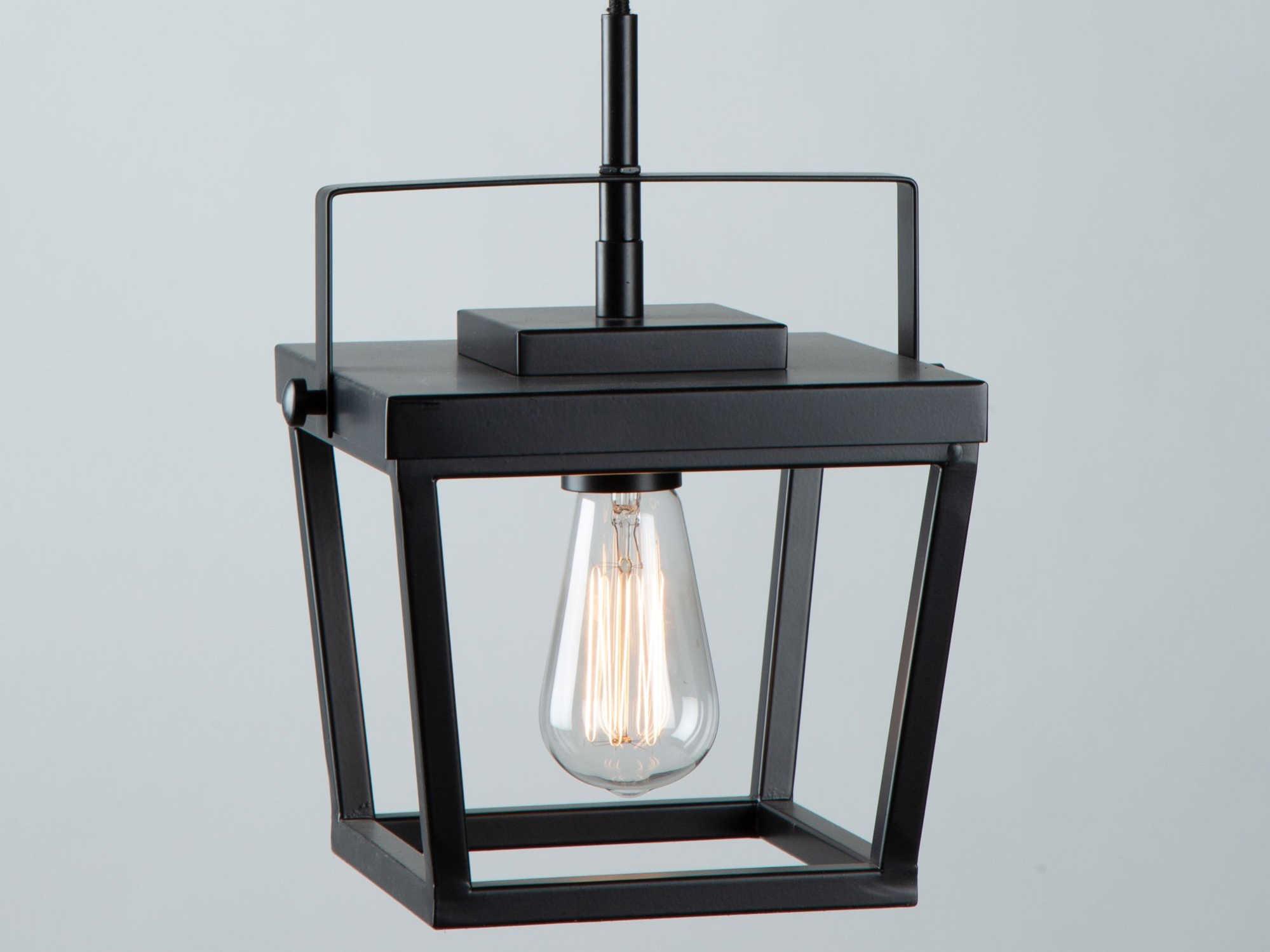Artcraft Carriage 1-Light Black LED Geometric Mini Pendant