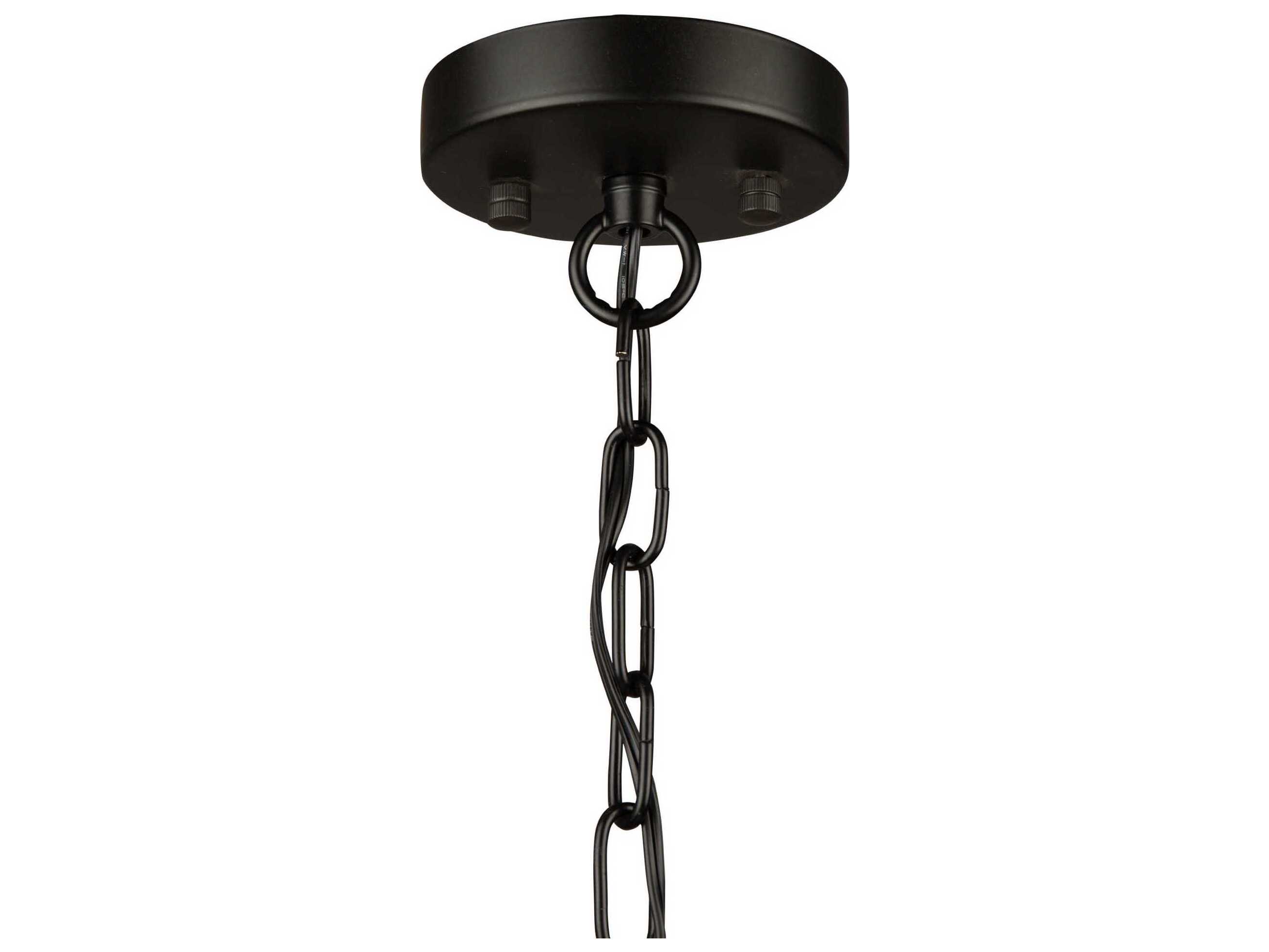 Artcraft Perris 3-Light Black Round Chandelier