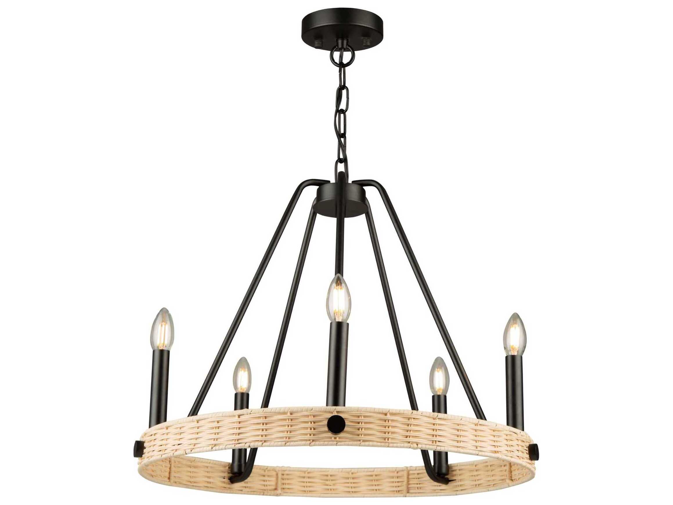 Artcraft Perris 5-Light Black Round Chandelier