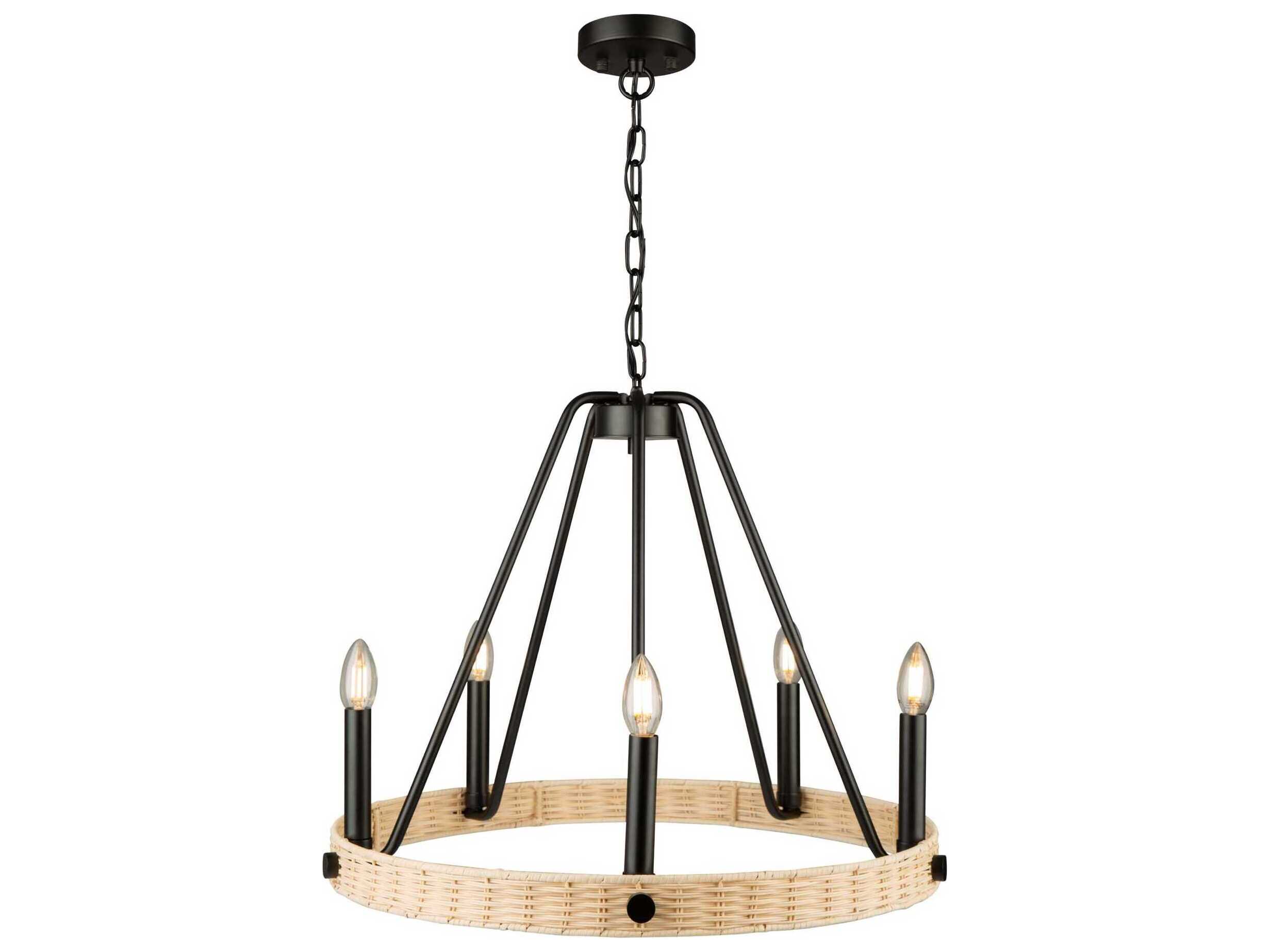 Artcraft Perris 5-Light Black Round Chandelier