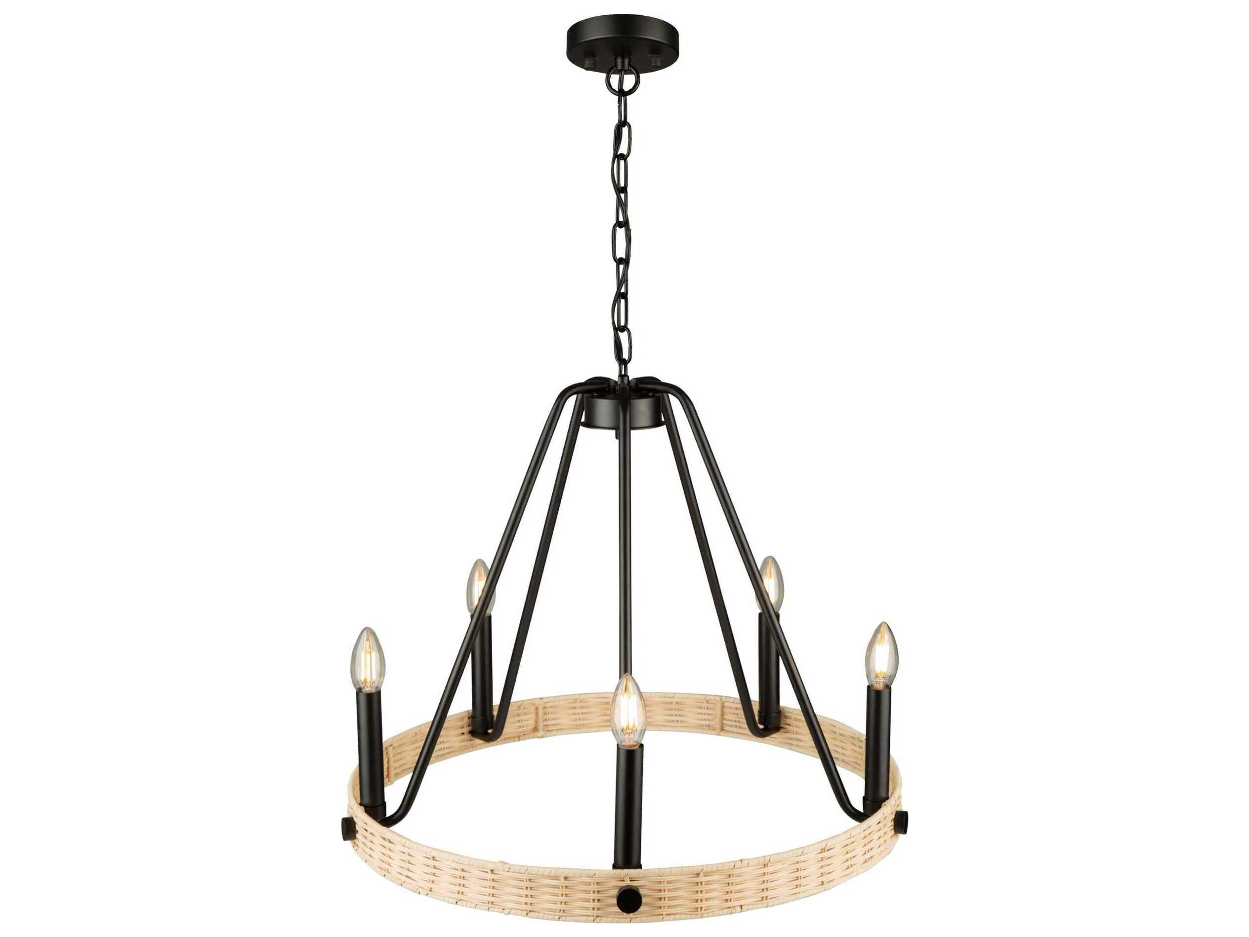 Artcraft Perris 5-Light Black Round Chandelier