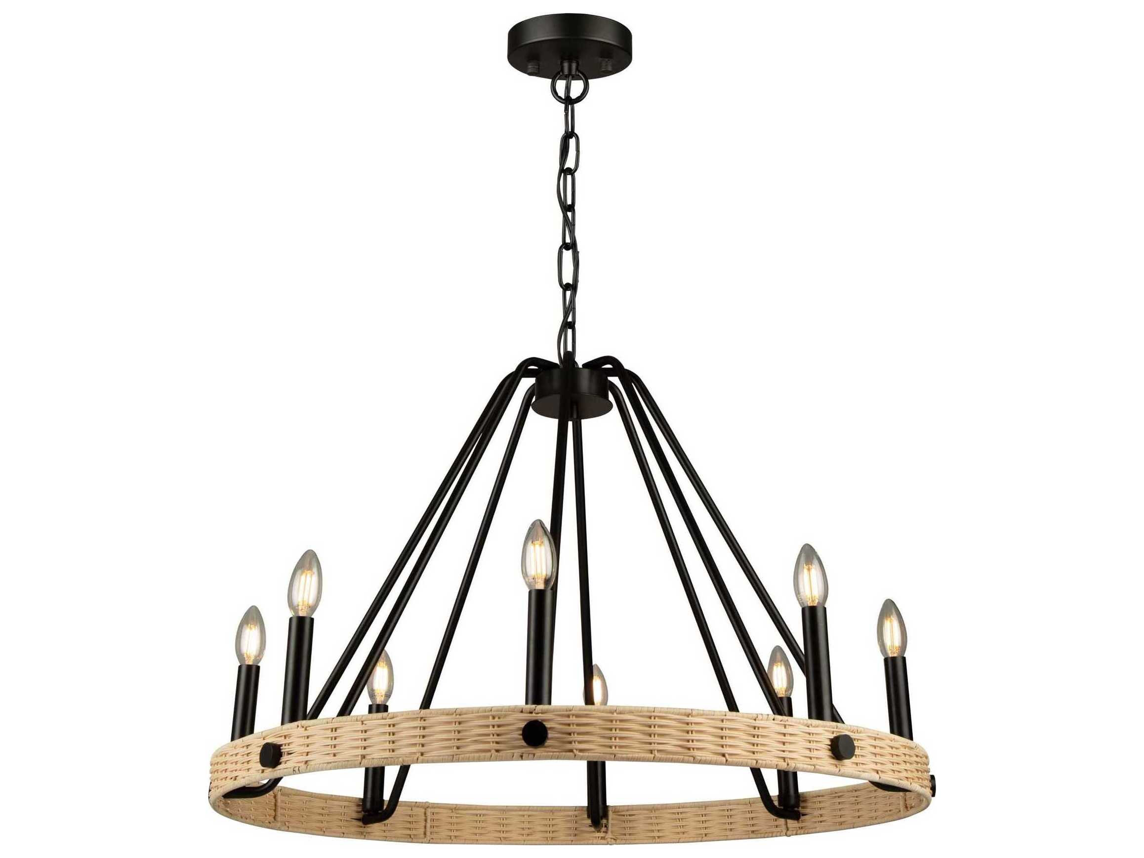 Artcraft Perris 8-Light Black Round Chandelier