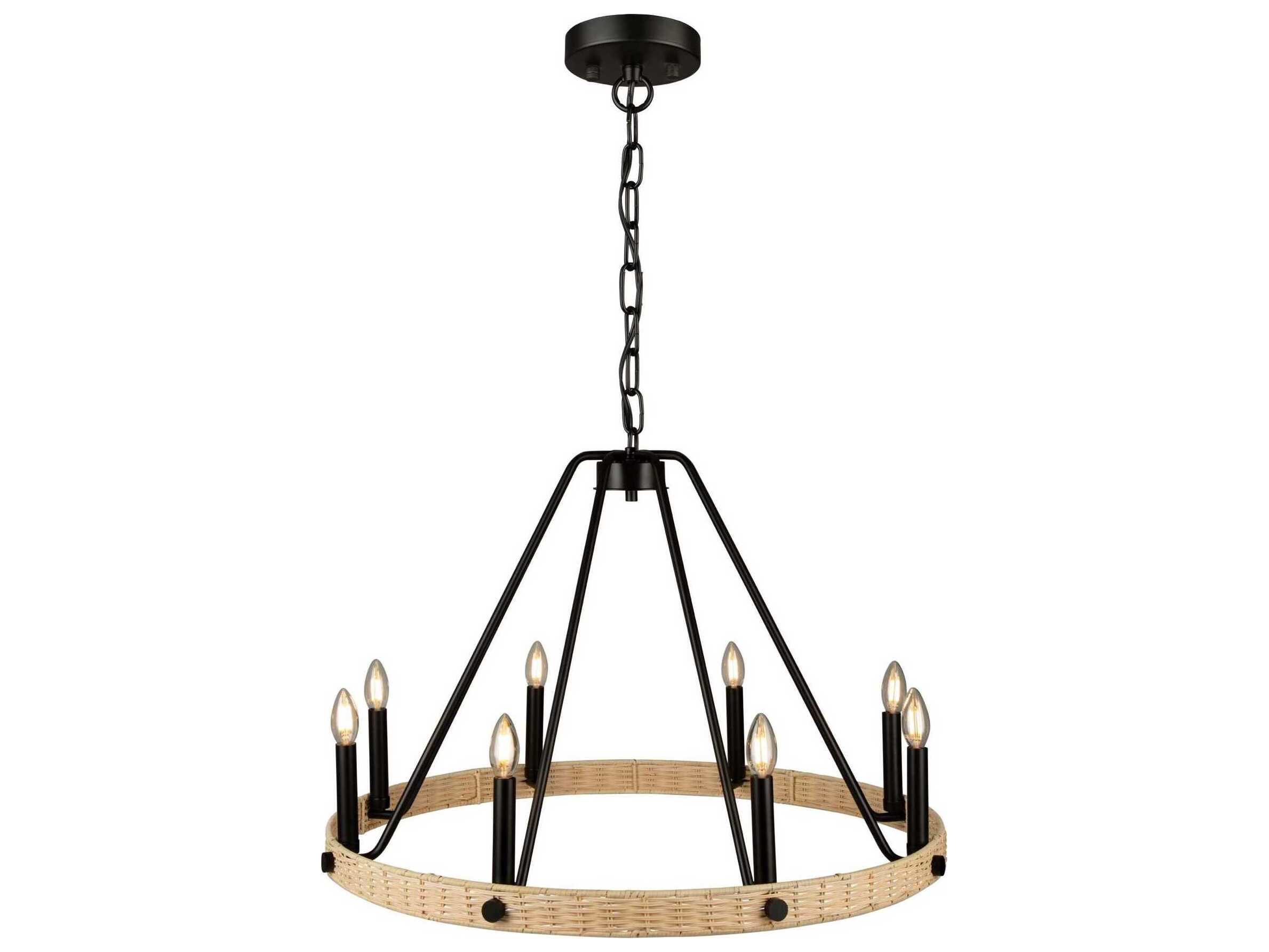 Artcraft Perris 8-Light Black Round Chandelier