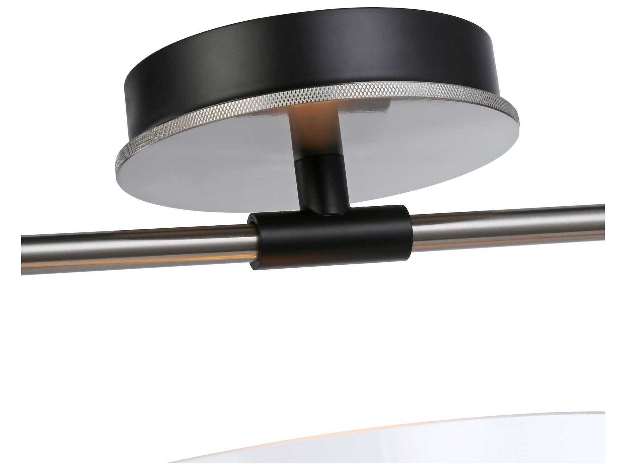 Artcraft Cheshire 1-Light Black Nickel Glass Bowl Semi Flush Mount