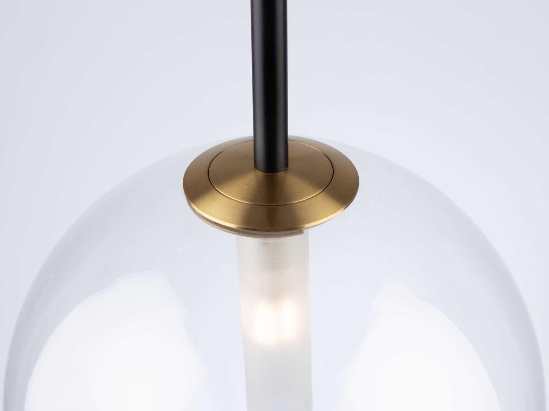 Artcraft Aurelia 1-Light Matte Black Brass Glass Globe Mini Pendant