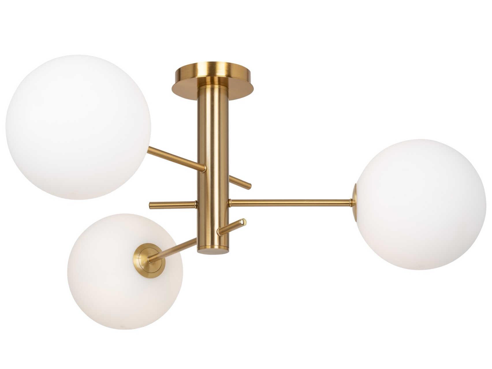 Artcraft Aurelia 3-Light Brass Globe Semi Flush Mount
