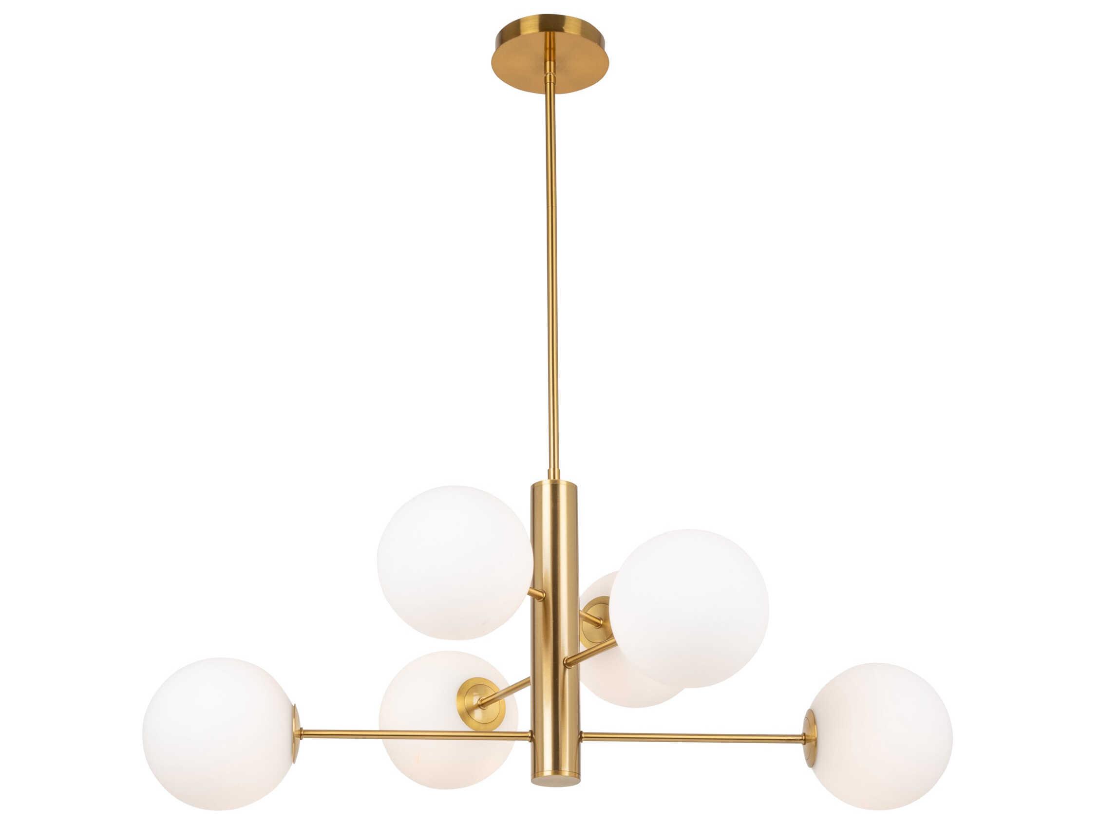 Artcraft Aurelia 6-Light Brass Globe Tiered Chandelier
