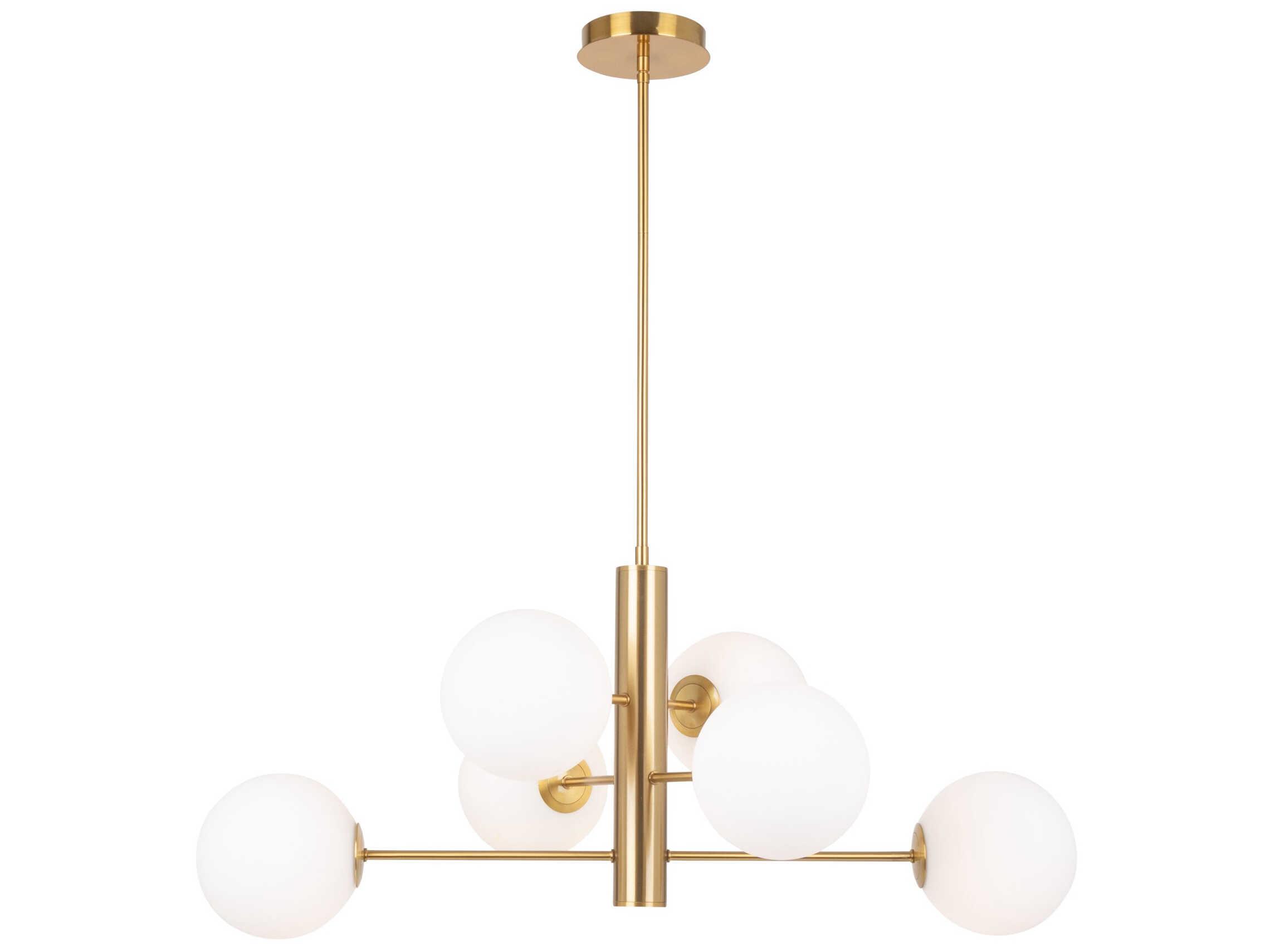 Artcraft Aurelia 6-Light Brass Globe Tiered Chandelier