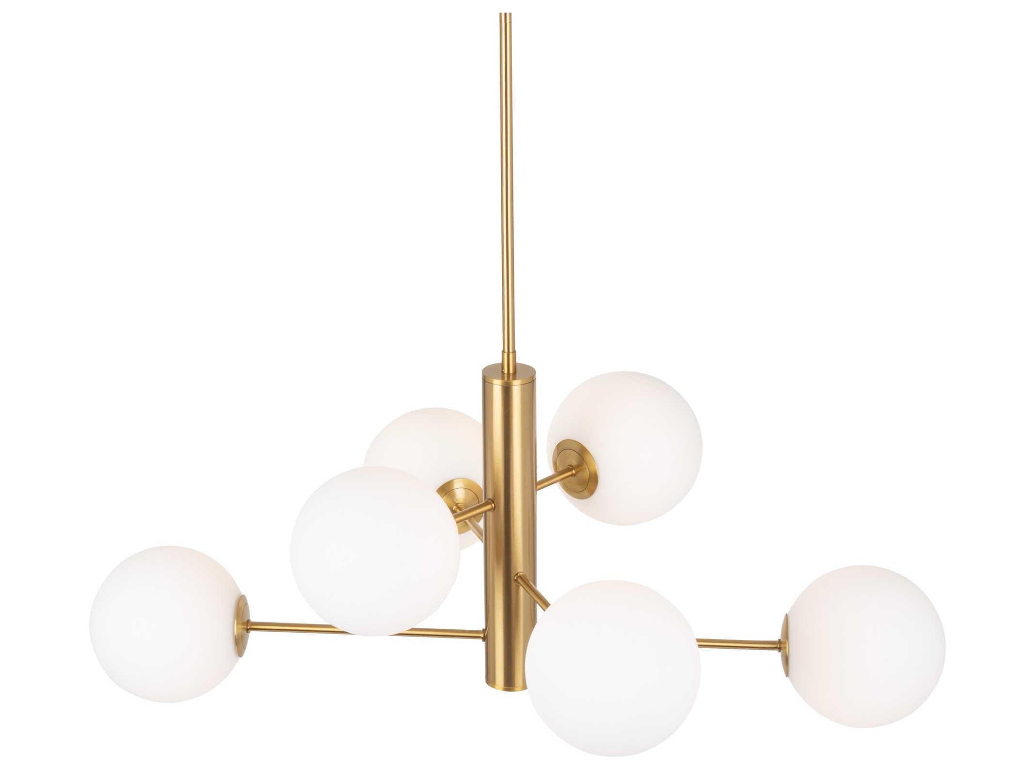 Artcraft Aurelia 6-Light Brass Globe Tiered Chandelier