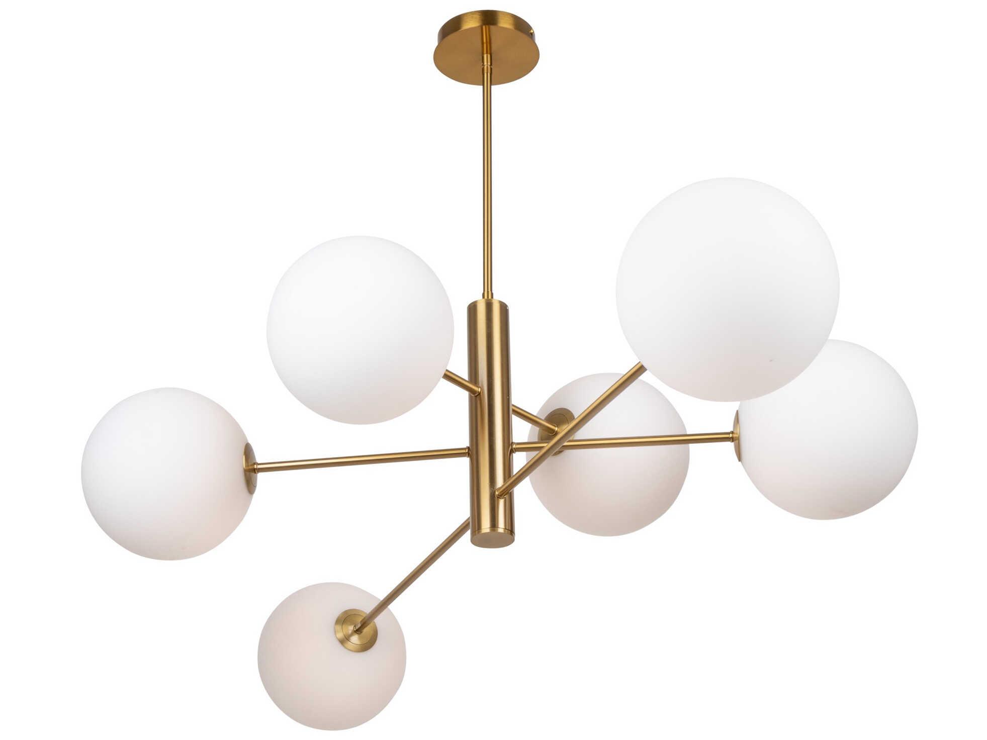 Artcraft Aurelia 6-Light Brass Globe Tiered Chandelier
