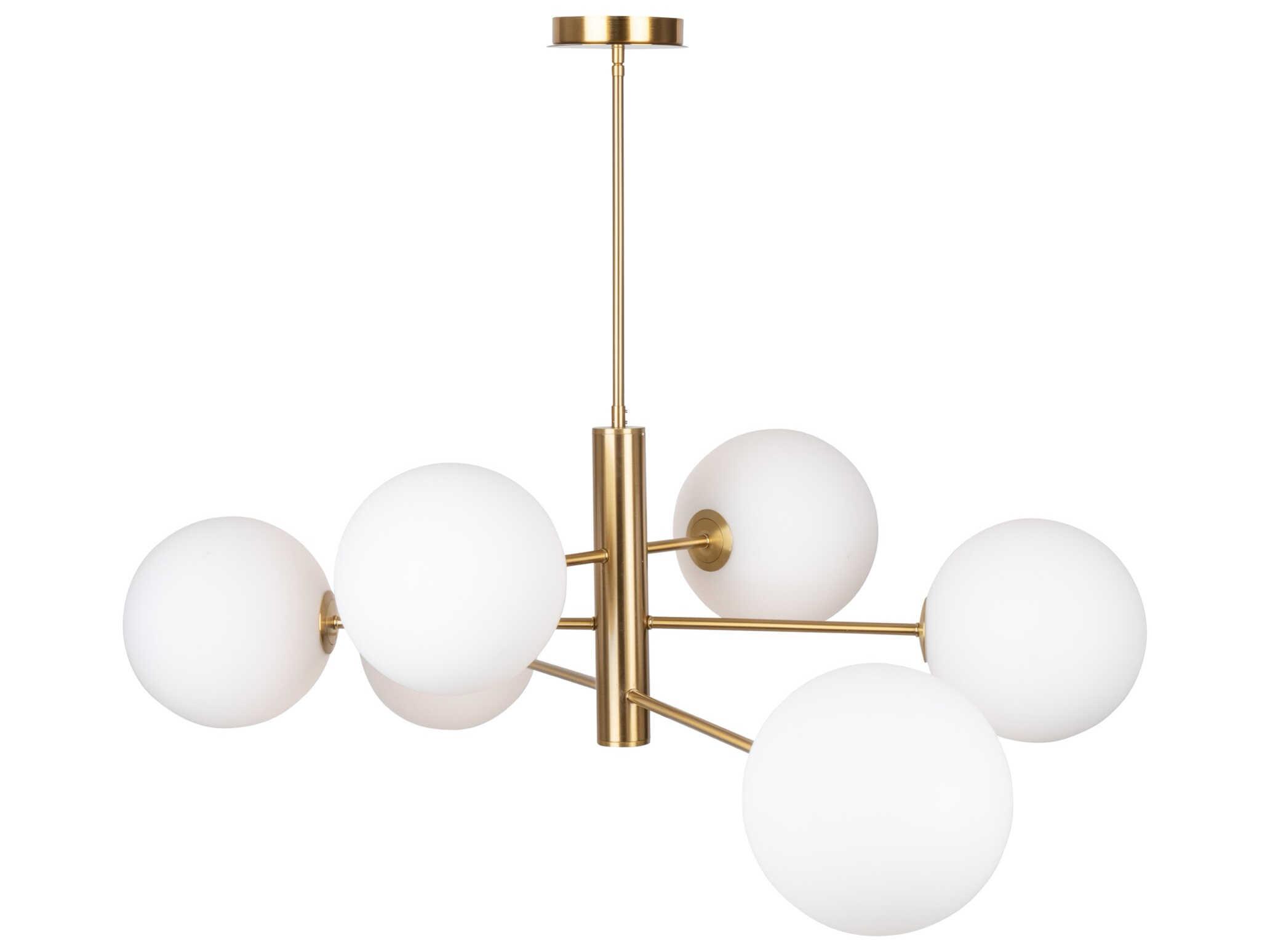 Artcraft Aurelia 6-Light Brass Globe Tiered Chandelier