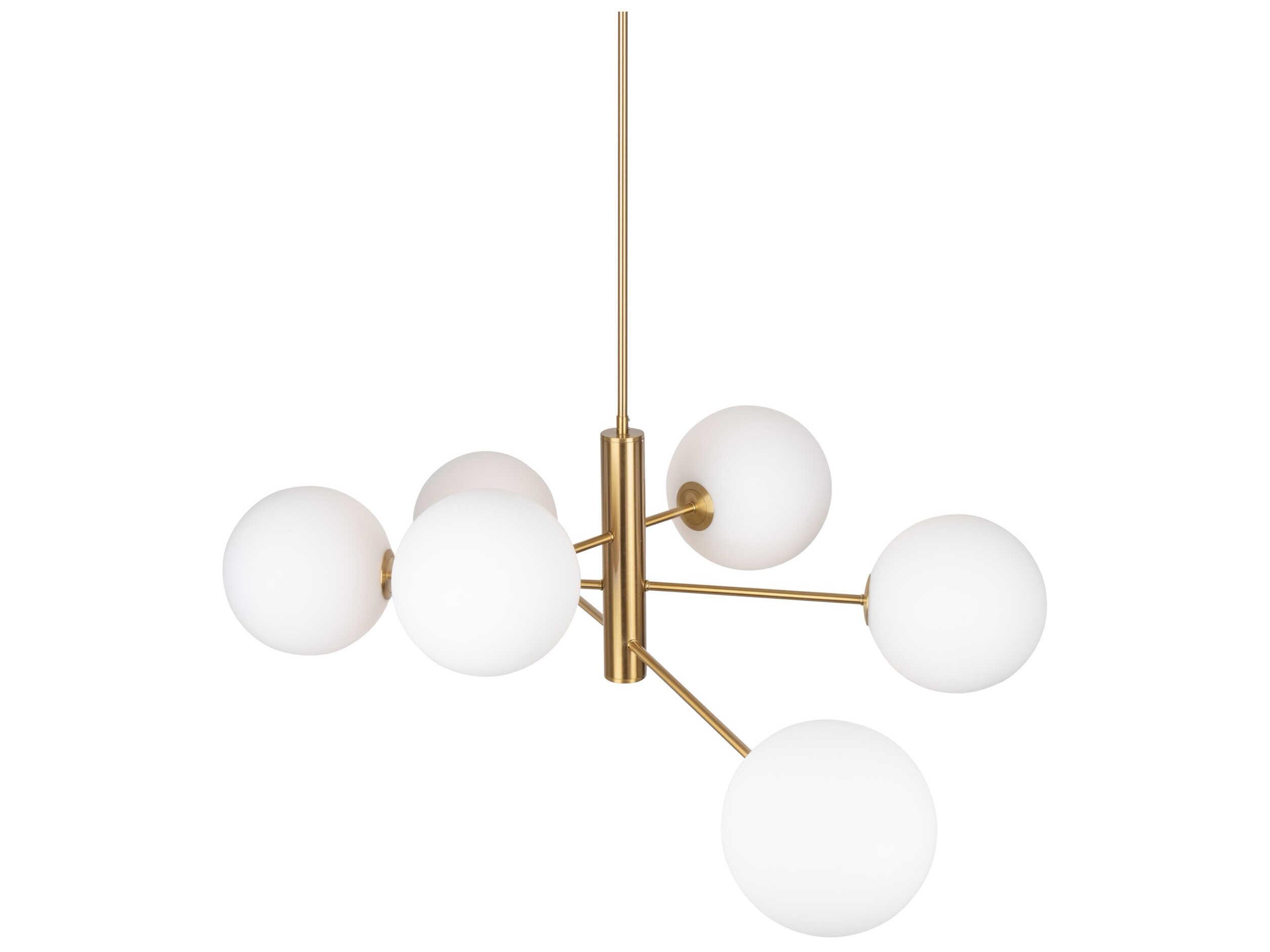 Artcraft Aurelia 6-Light Brass Globe Tiered Chandelier