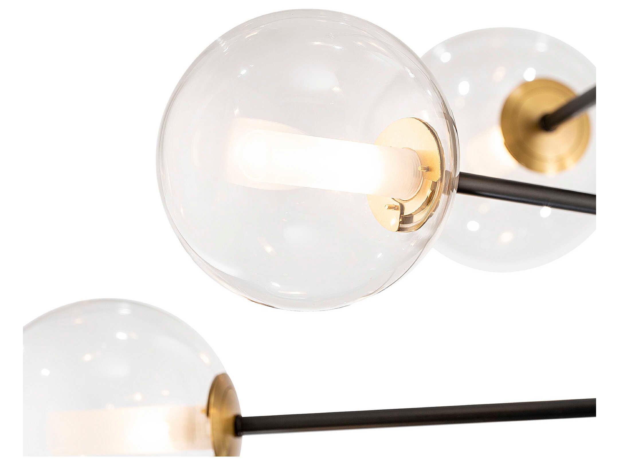 Artcraft Aurelia 12-Light Black Brushed Brass Globe Chandelier