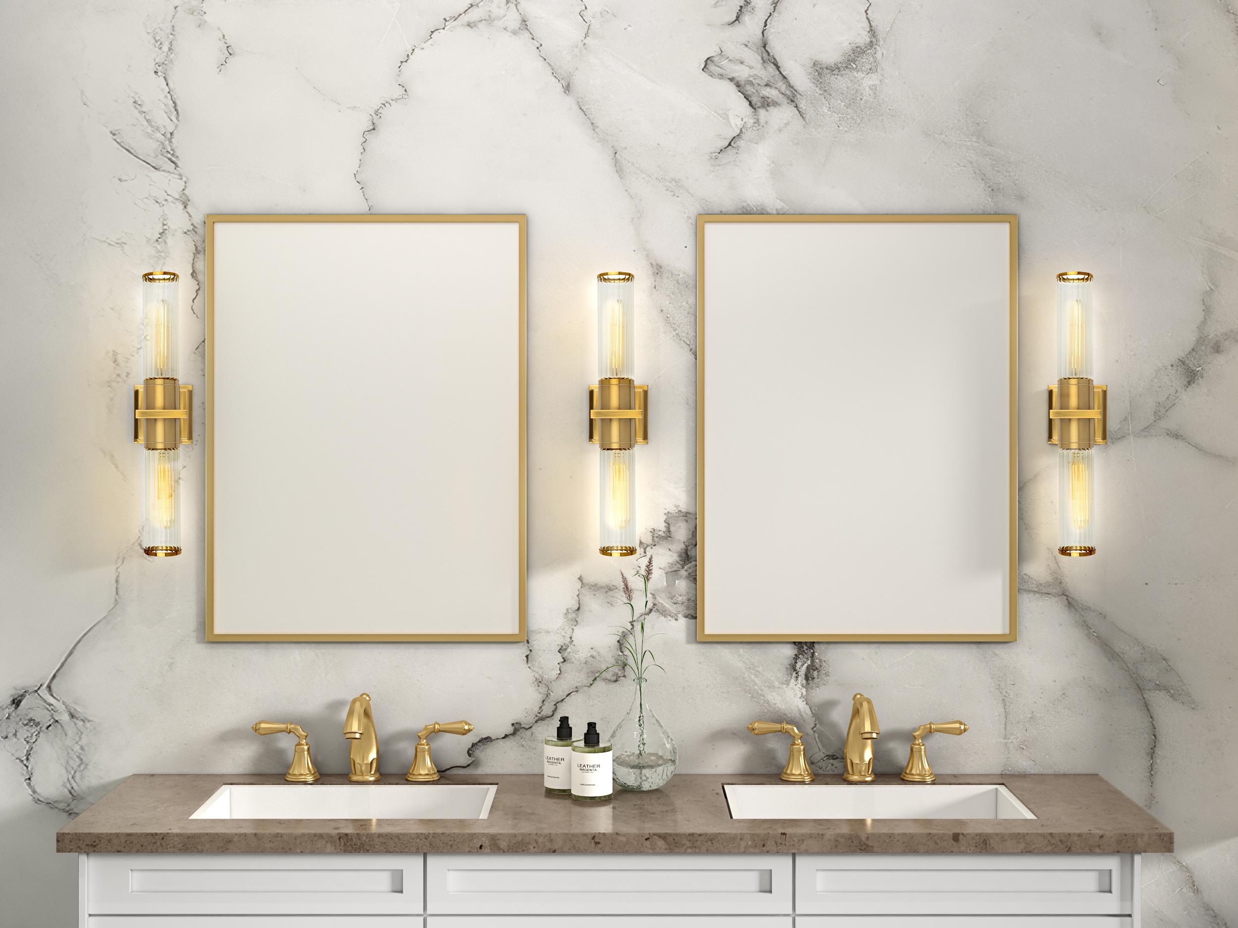 Artcraft Positano 2-Light Brushed Brass Vanity Light