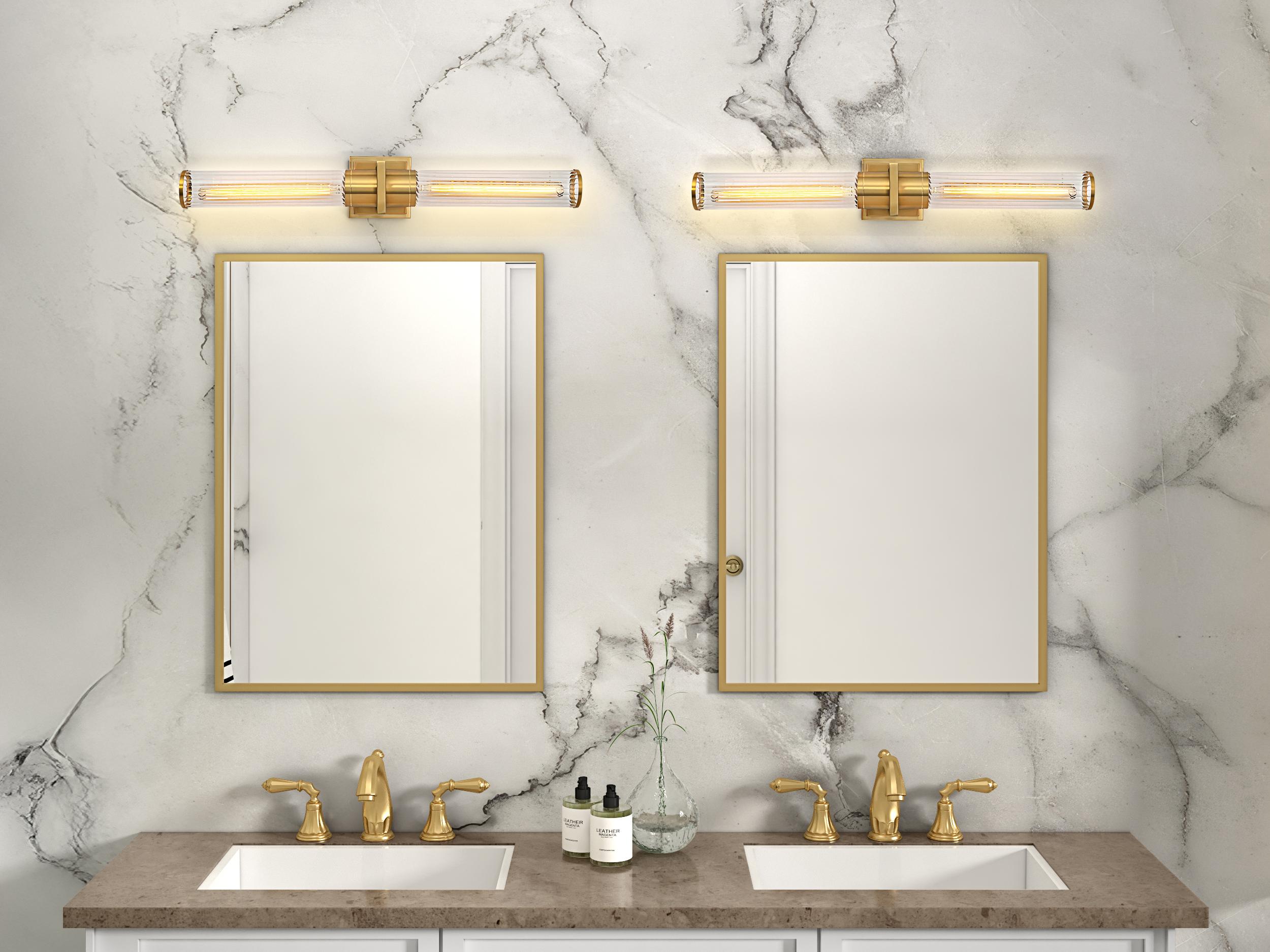 Artcraft Positano 2-Light Satin Brass Vanity Light
