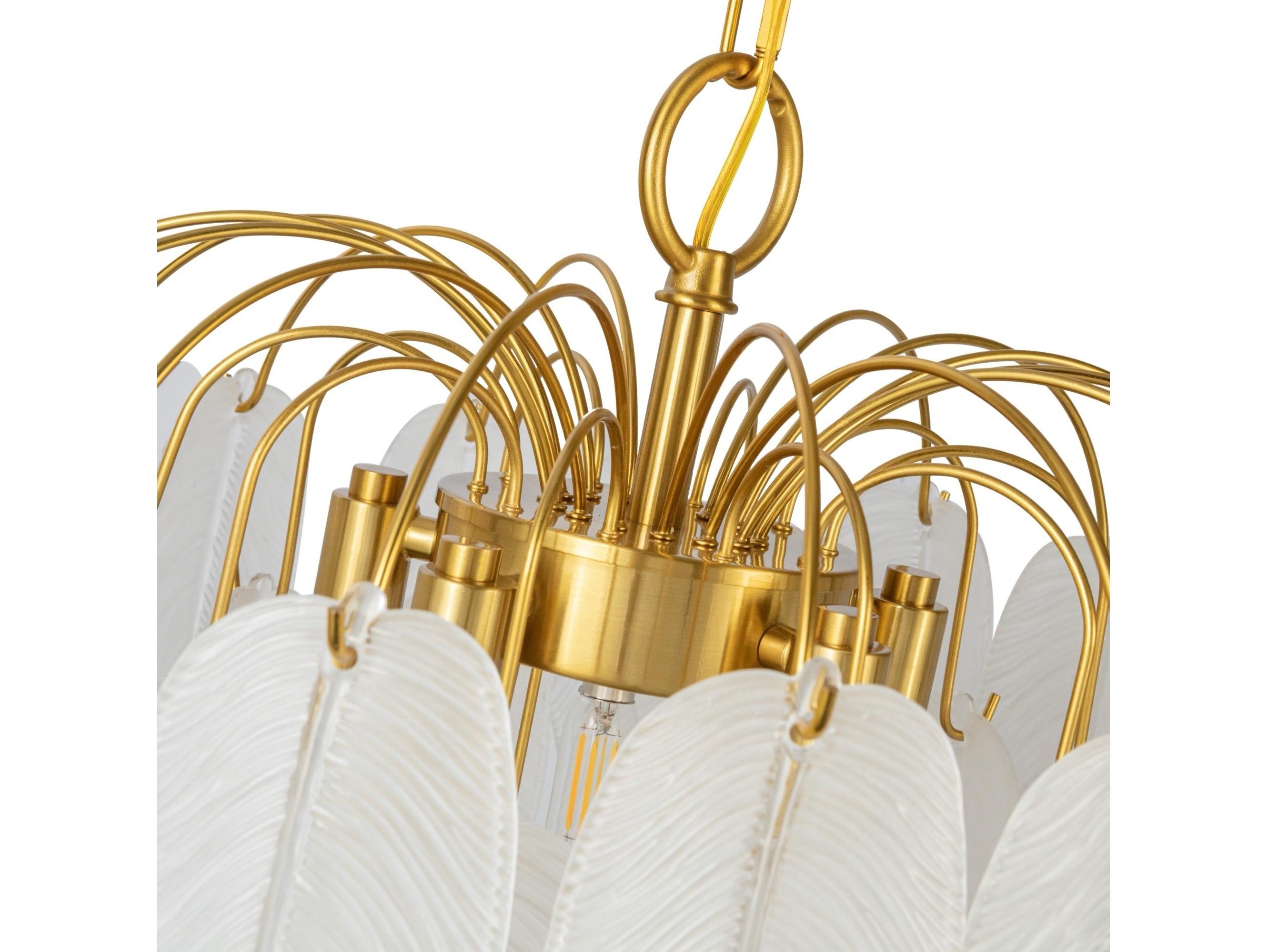 Artcraft Alessia 4-Light Brushed Brass White Tiered Chandelier