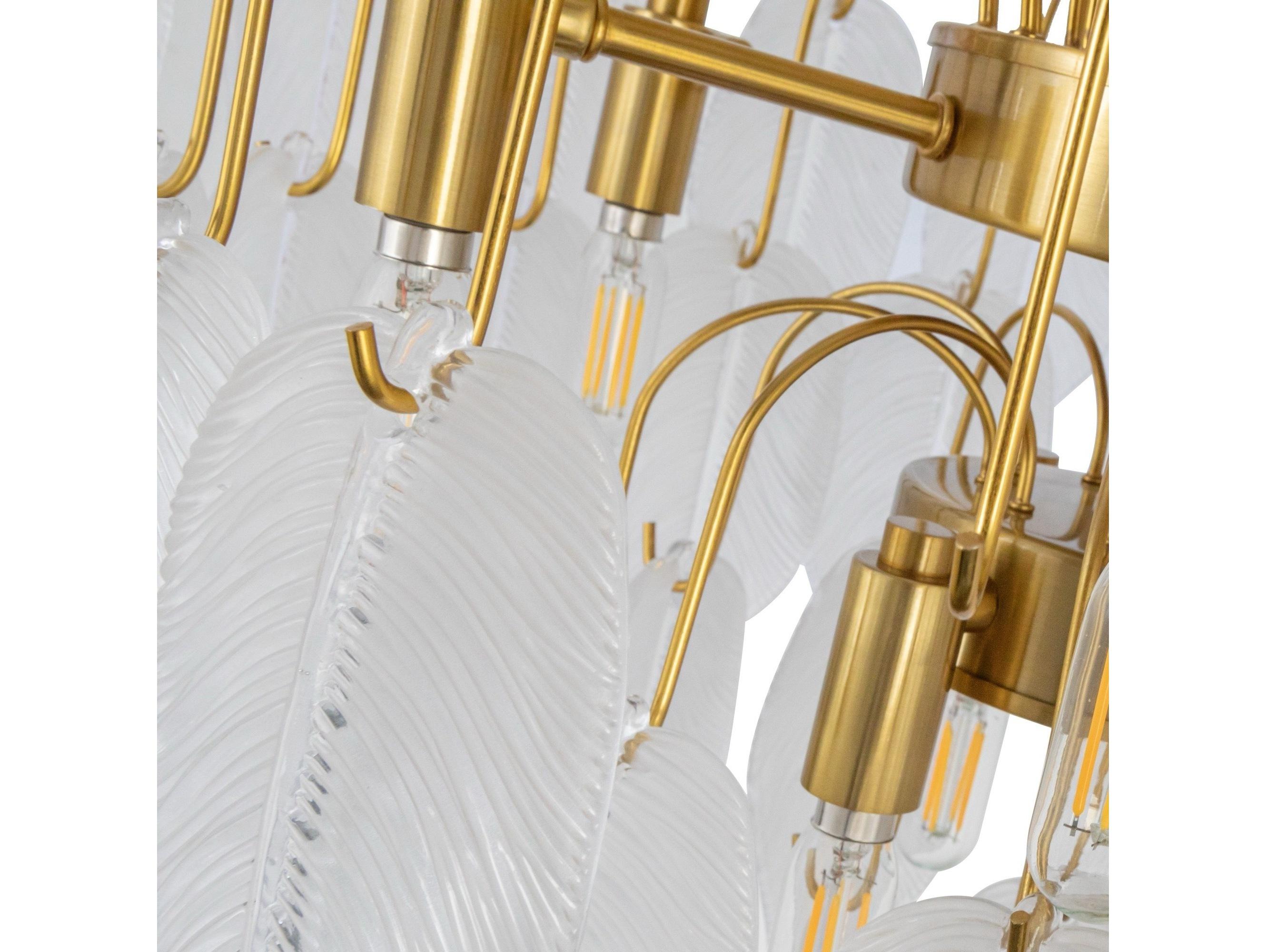 Artcraft Alessia 10-Light Brushed Brass White Tiered Chandelier