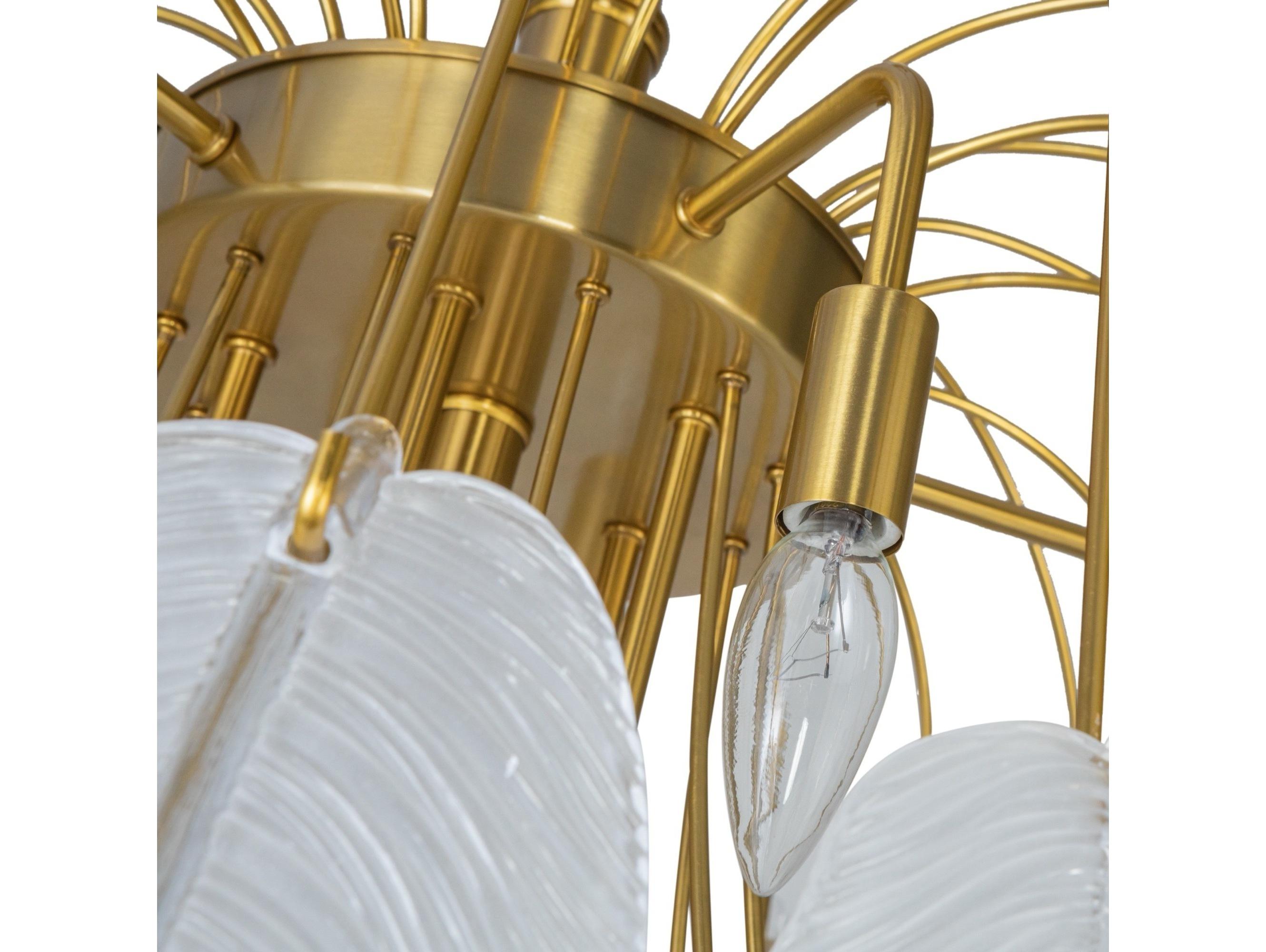 Artcraft Alessia 21-Light Brushed Brass White Tiered Chandelier