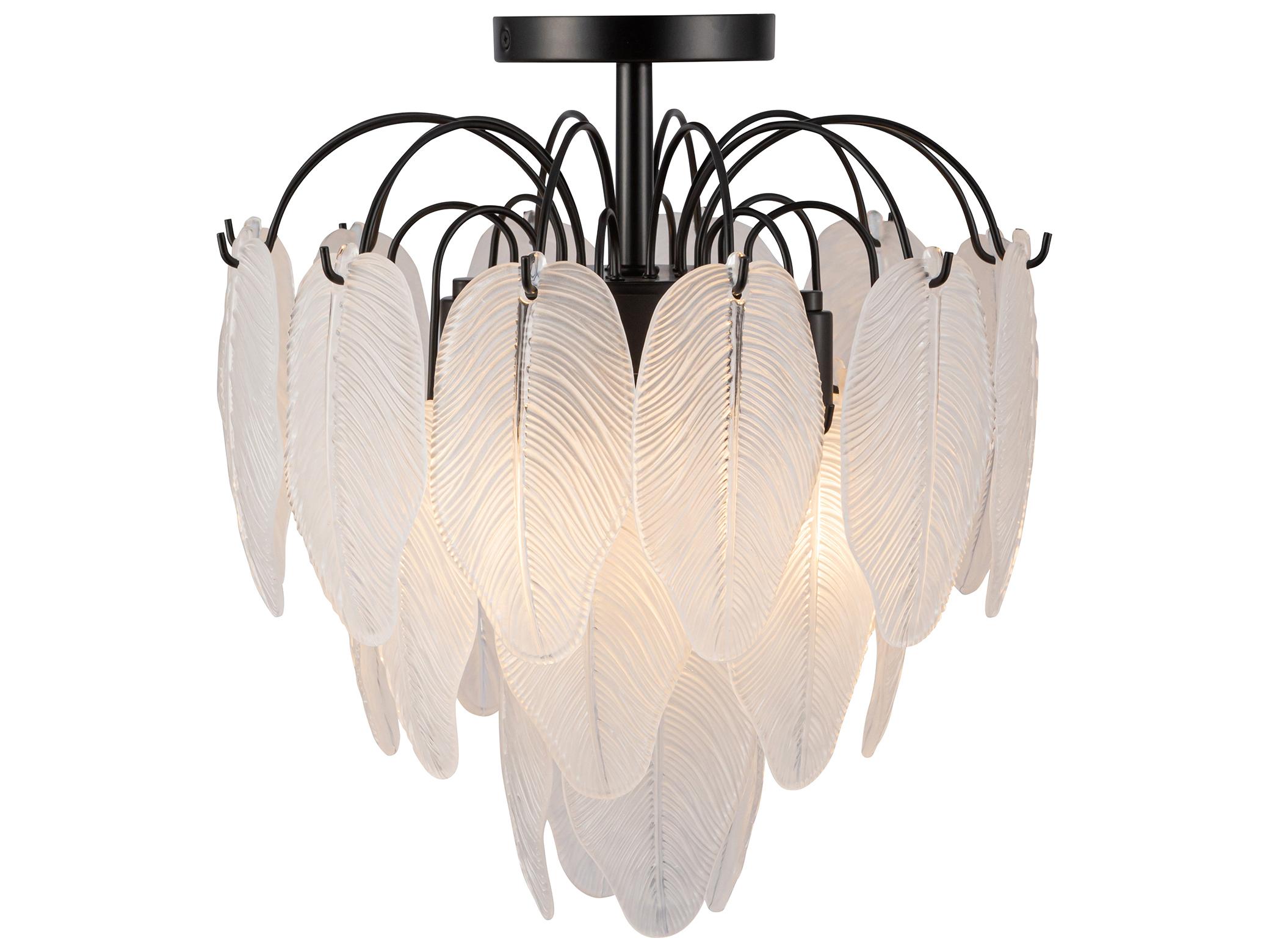 Artcraft Alessia 4-Light Black Semi Flush Mount