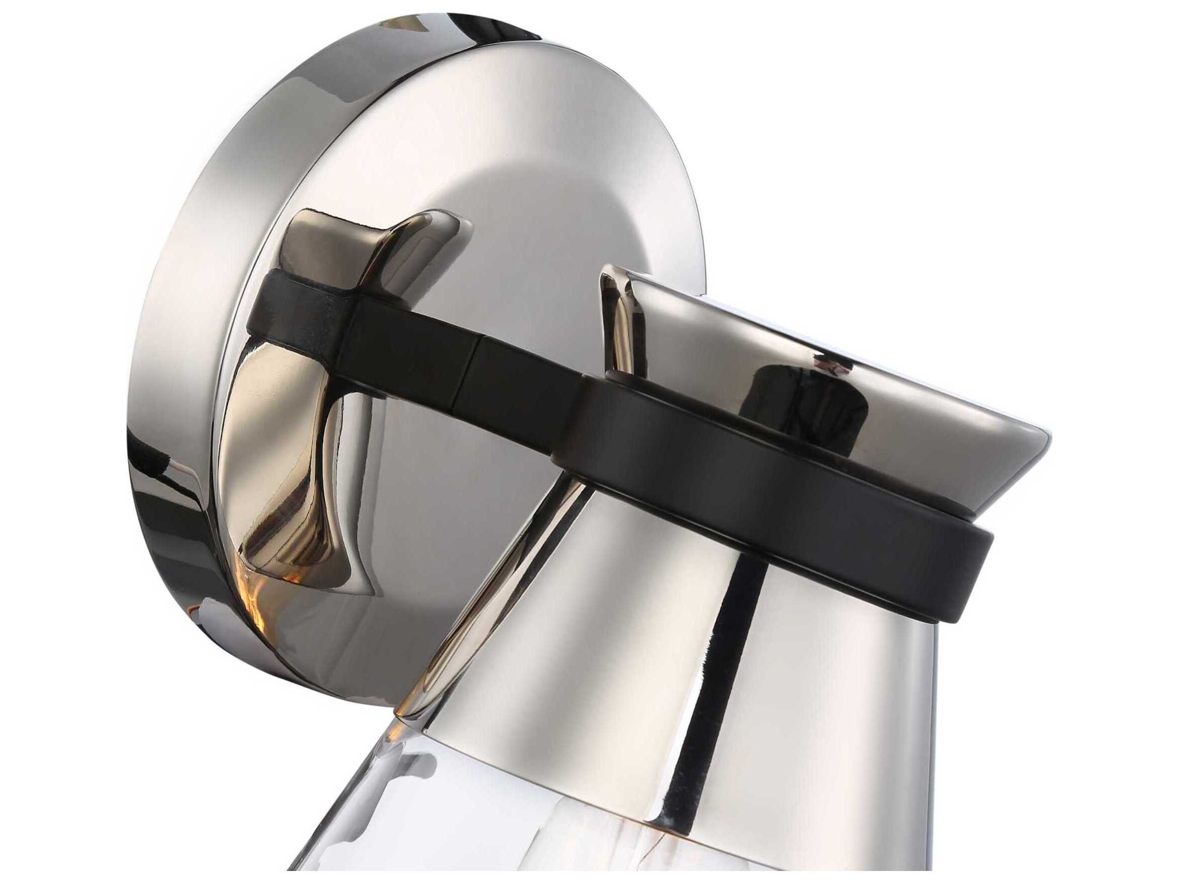 Artcraft Kanata 1-Light Black Brushed Nickel Glass Wall Sconce