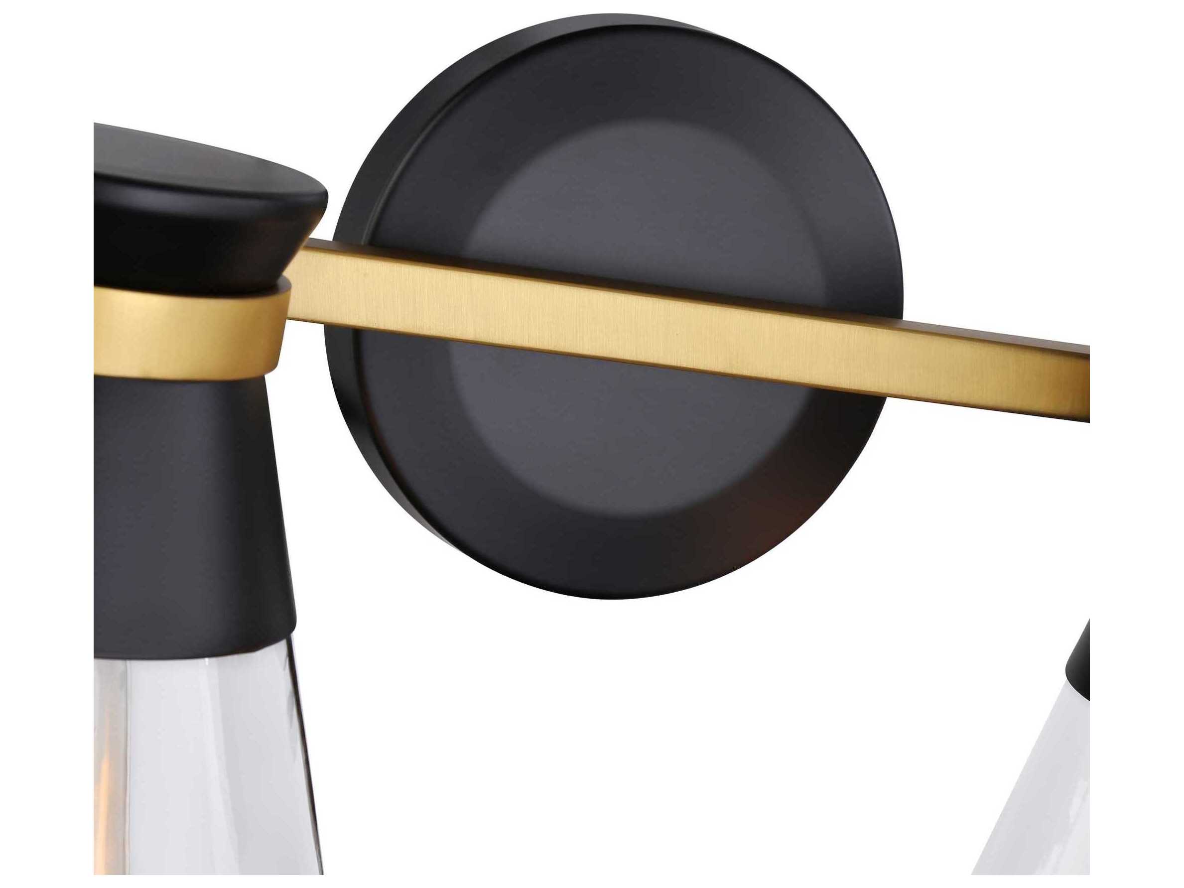 Artcraft Kanata 4-Light Black Brushed Brass Glass Vanity Light