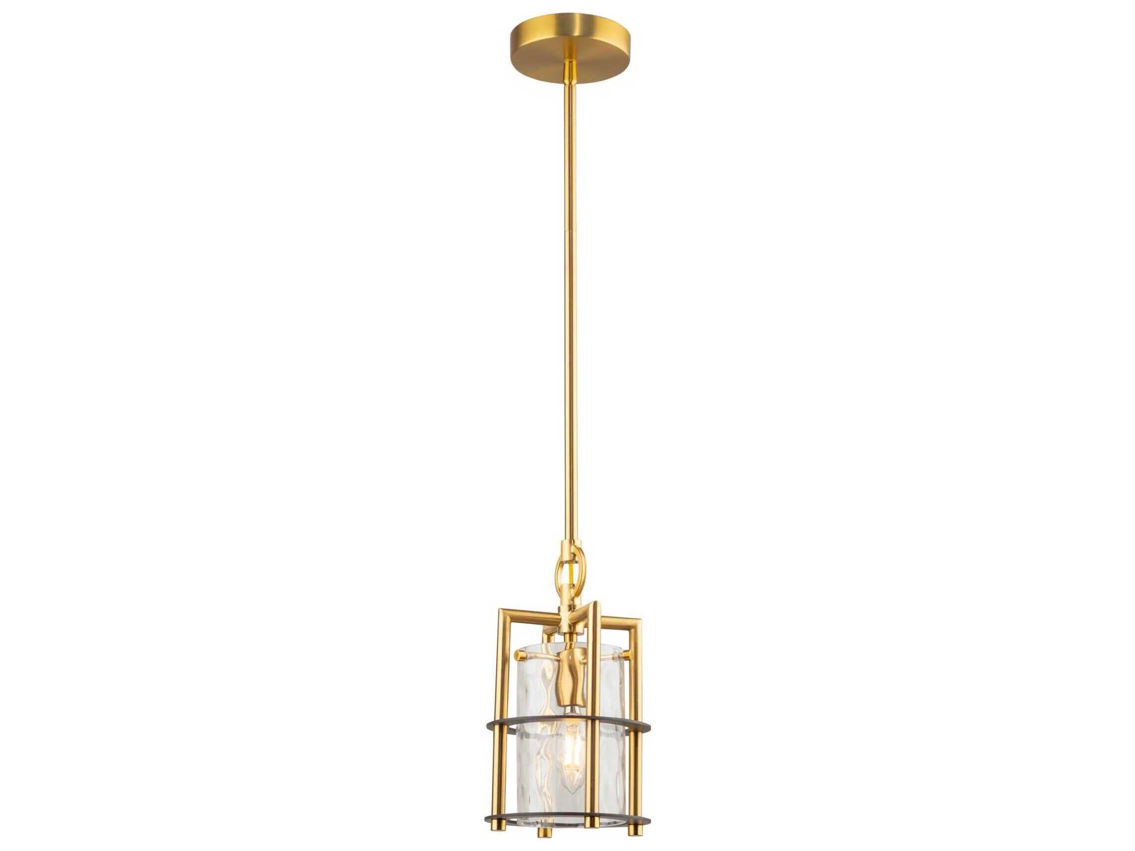 Artcraft Burford 1-Light Brass Black Lantern Mini Pendant