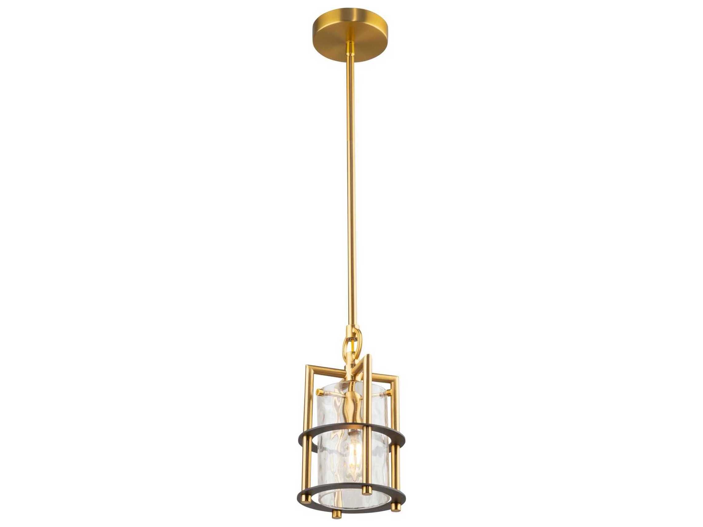 Artcraft Burford 1-Light Brass Black Lantern Mini Pendant