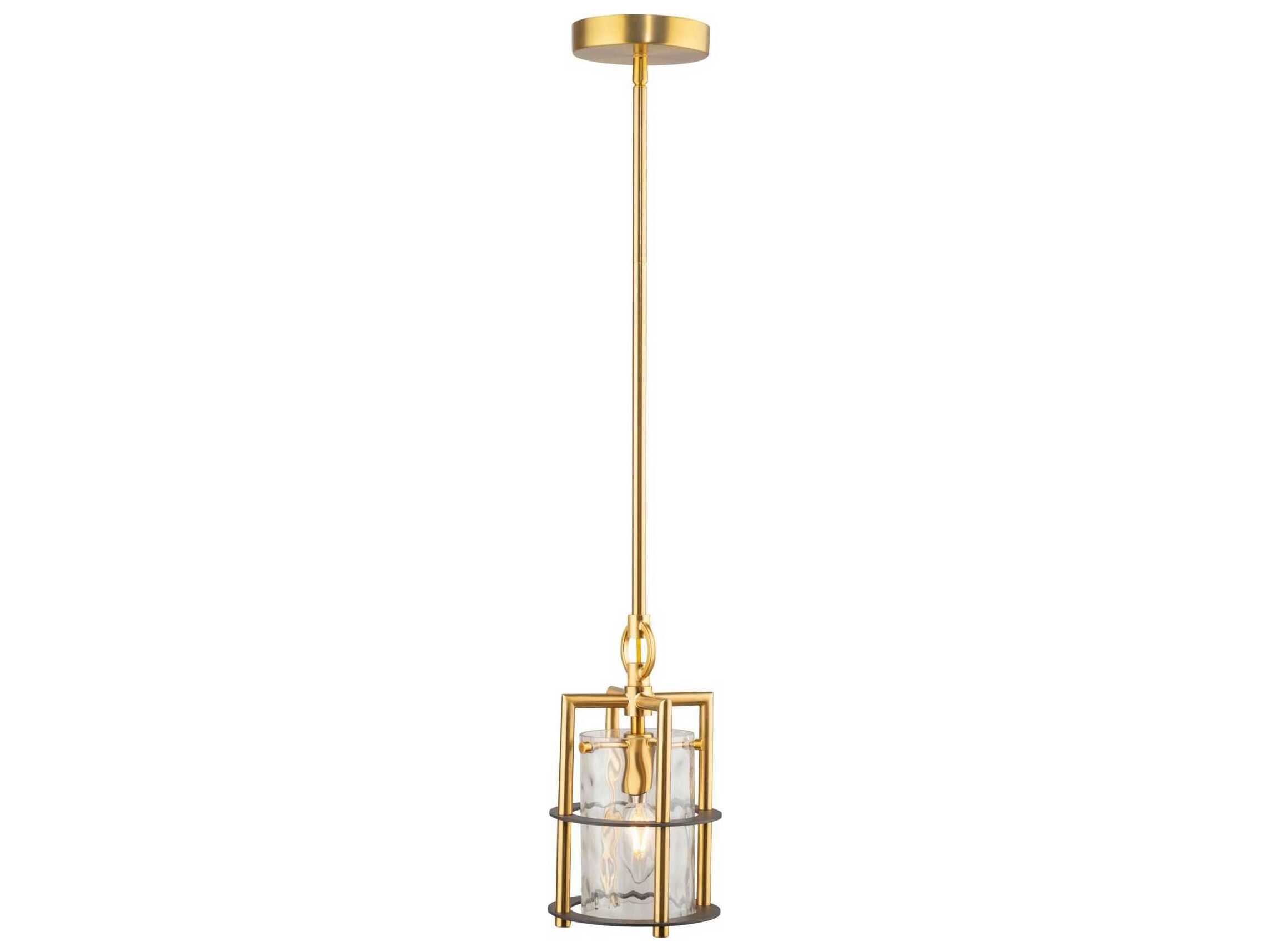 Artcraft Burford 1-Light Brass Black Lantern Mini Pendant