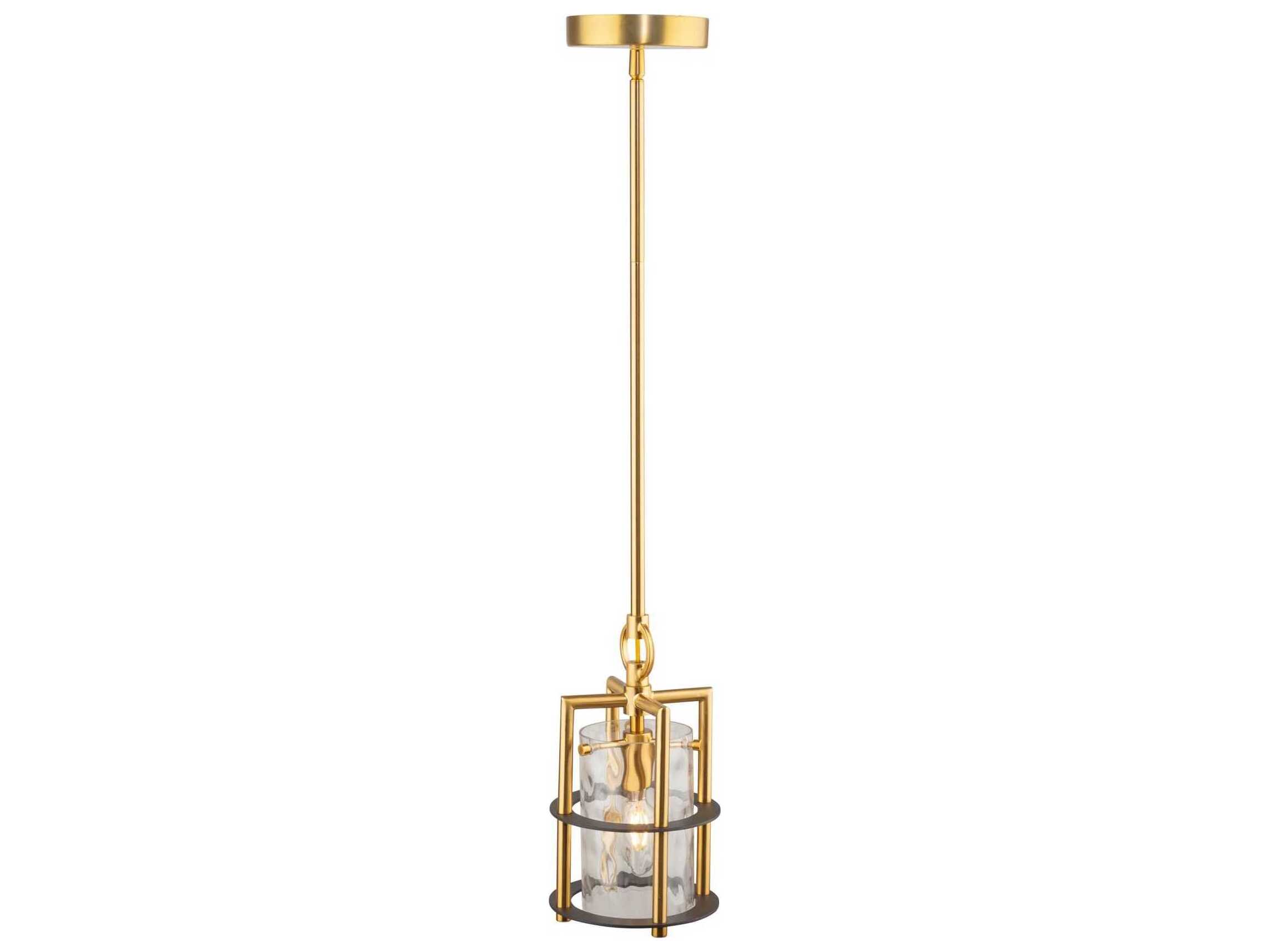 Artcraft Burford 1-Light Brass Black Lantern Mini Pendant