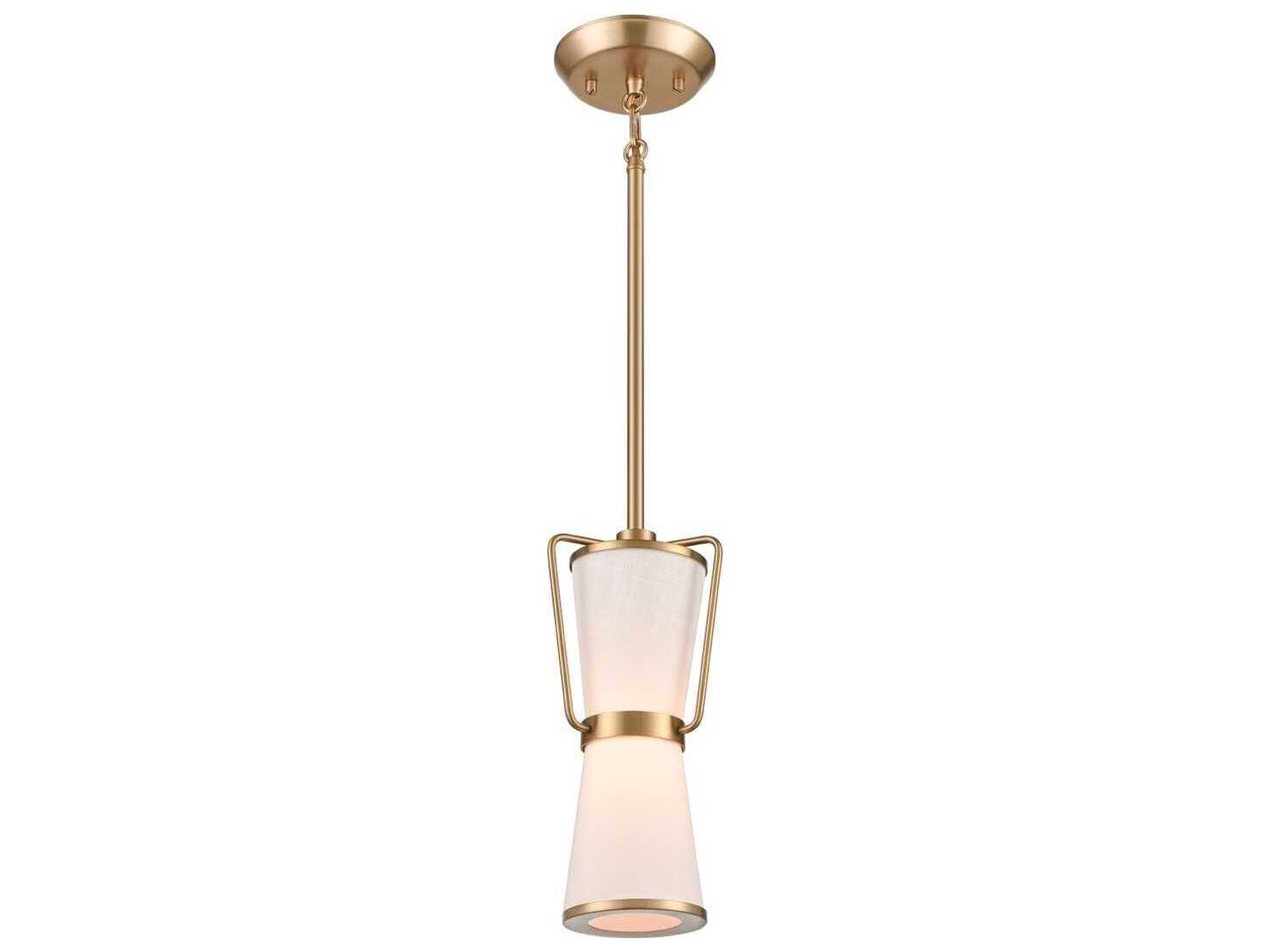 Artcraft Layla 1-Light Brushed Brass Cylinder Lantern Mini Pendant