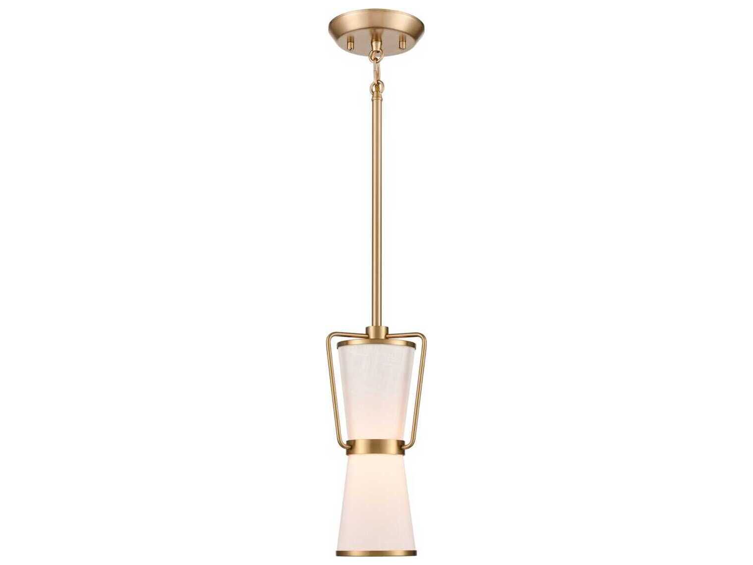 Artcraft Layla 1-Light Brushed Brass Cylinder Lantern Mini Pendant