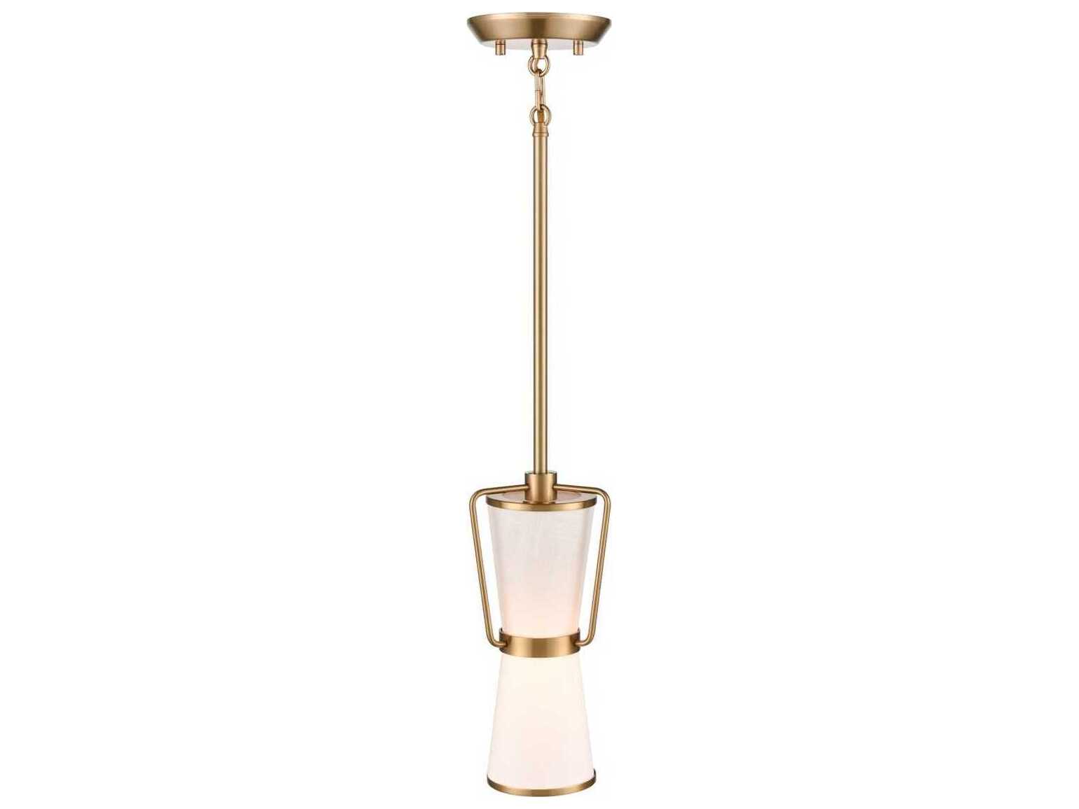 Artcraft Layla 1-Light Brushed Brass Cylinder Lantern Mini Pendant