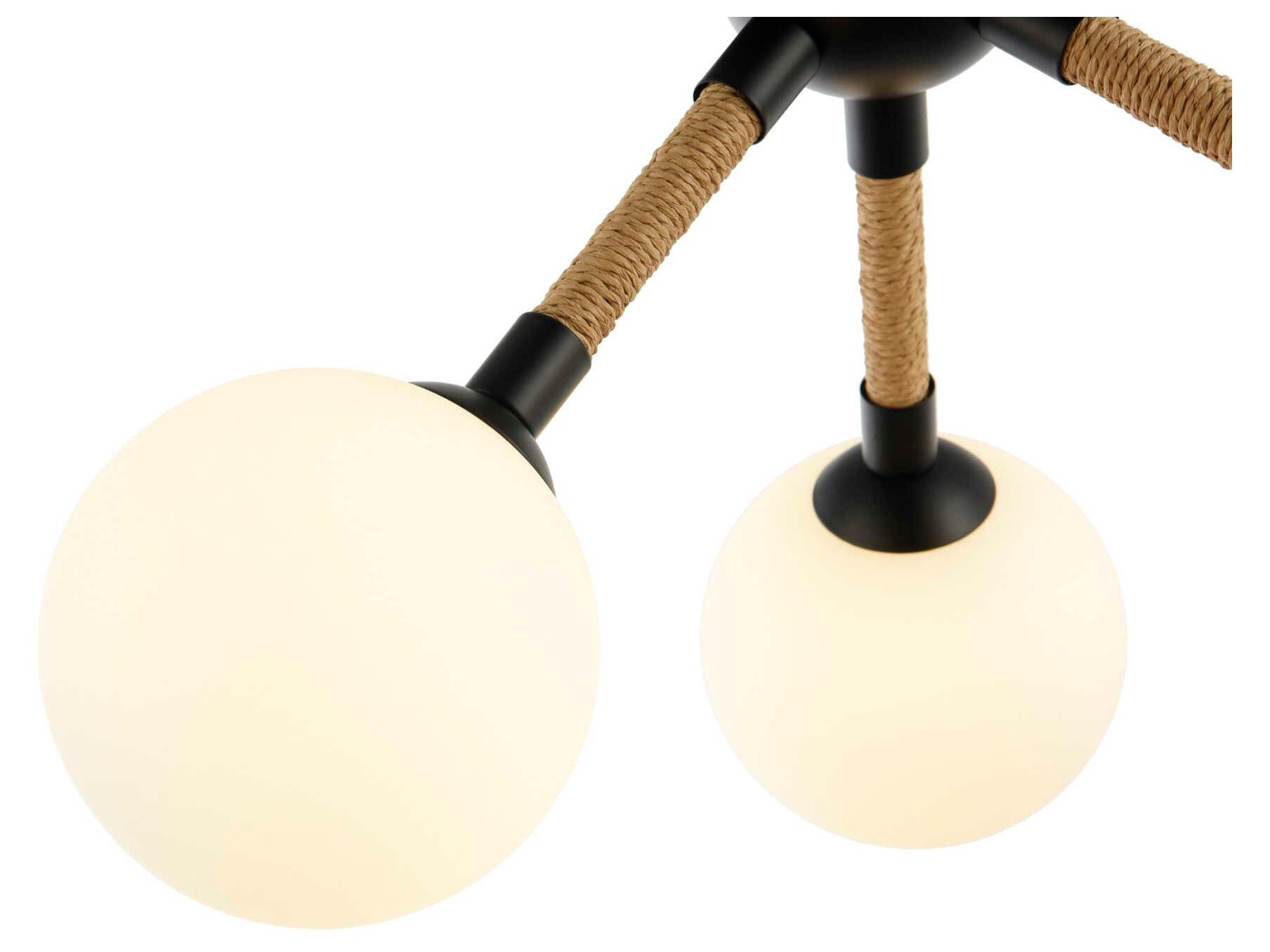 Artcraft Capilano 3-Light Black Globe Semi Flush Mount