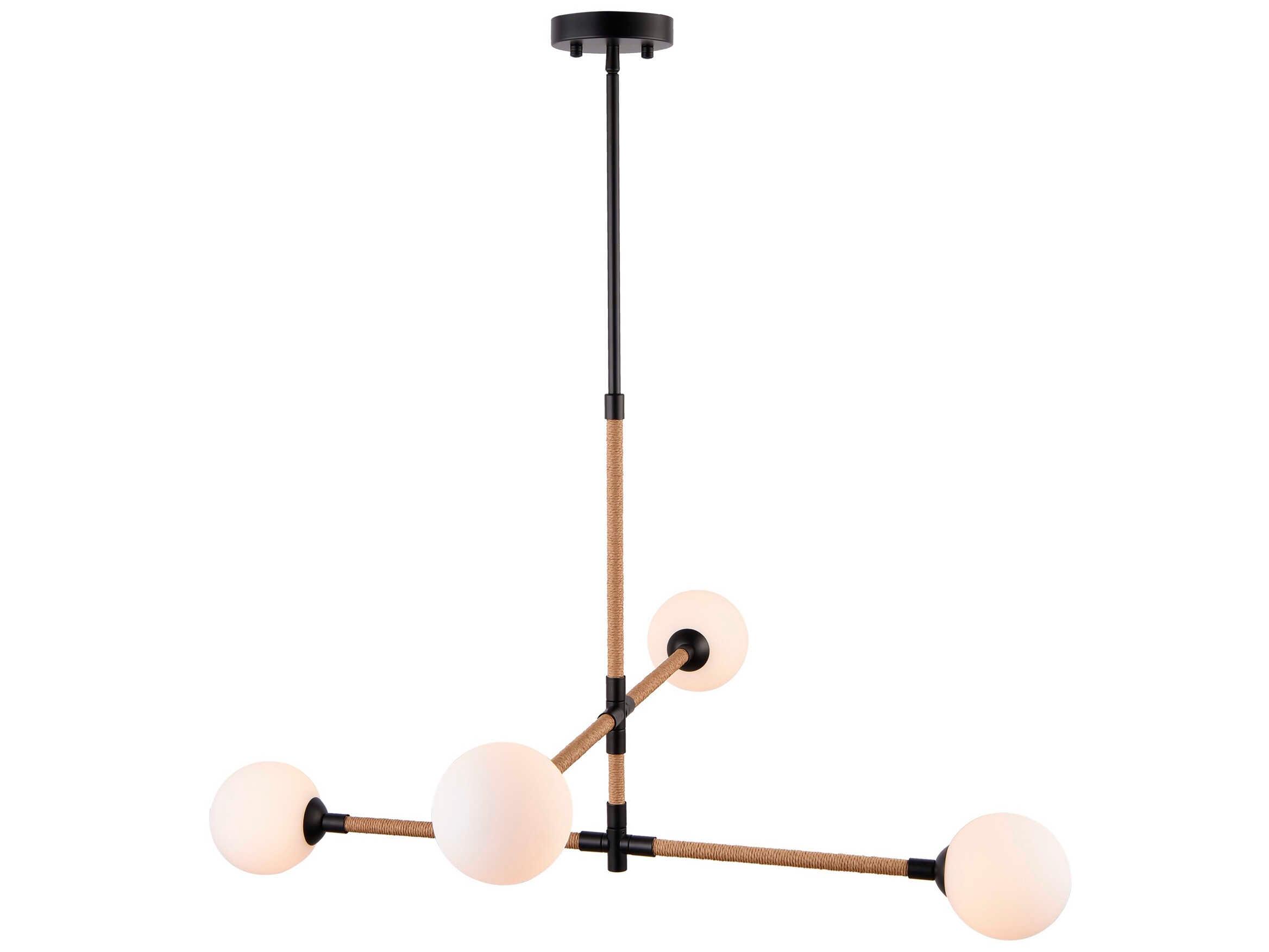 Artcraft Capilano 4-Light Black Globe Tiered Chandelier