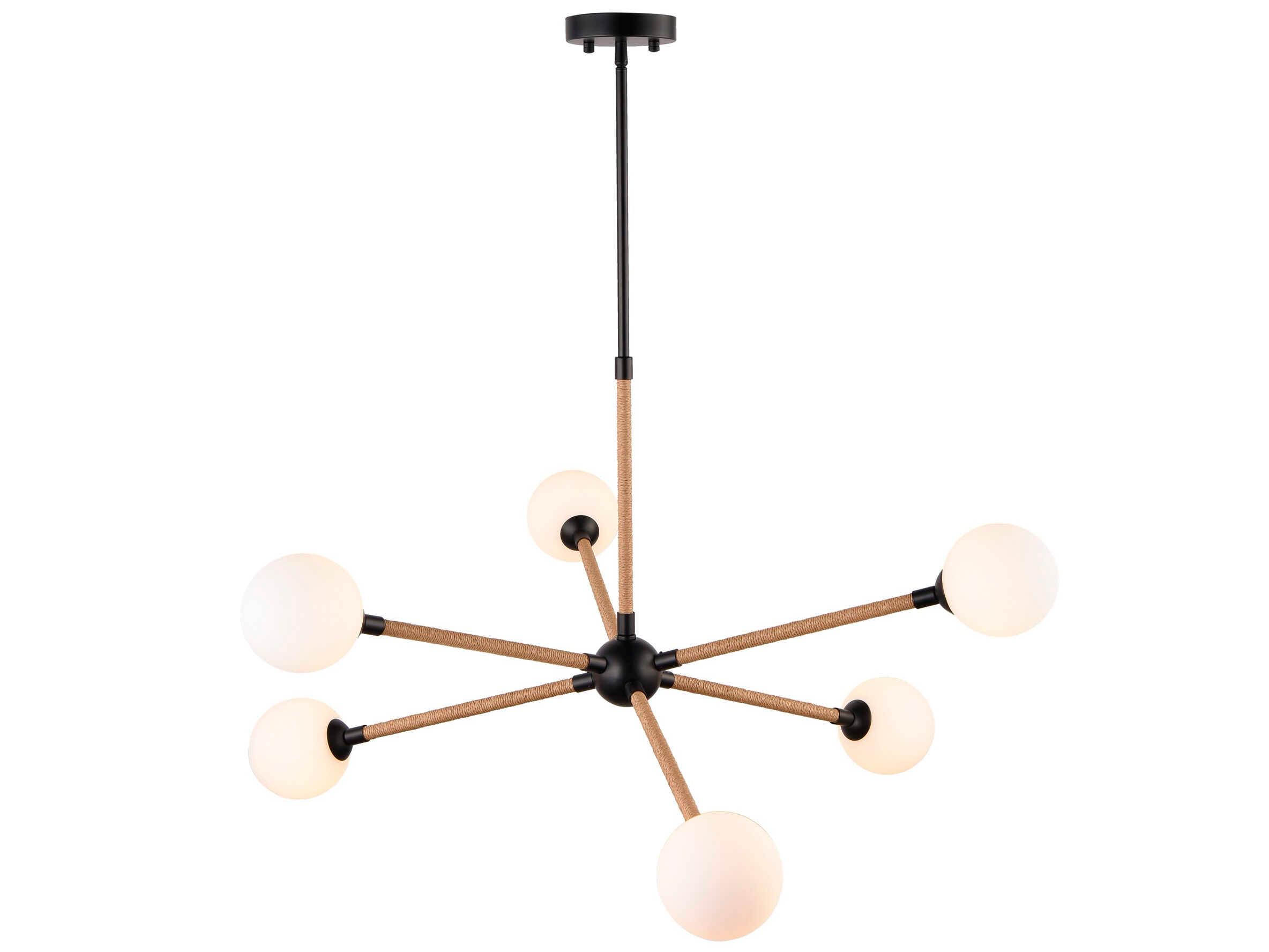 Artcraft Capilano 6-Light Black Globe Chandelier