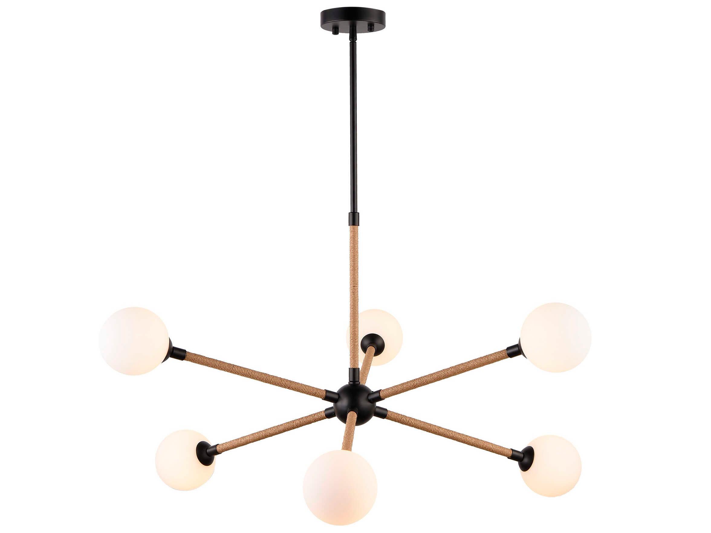 Artcraft Capilano 6-Light Black Globe Chandelier
