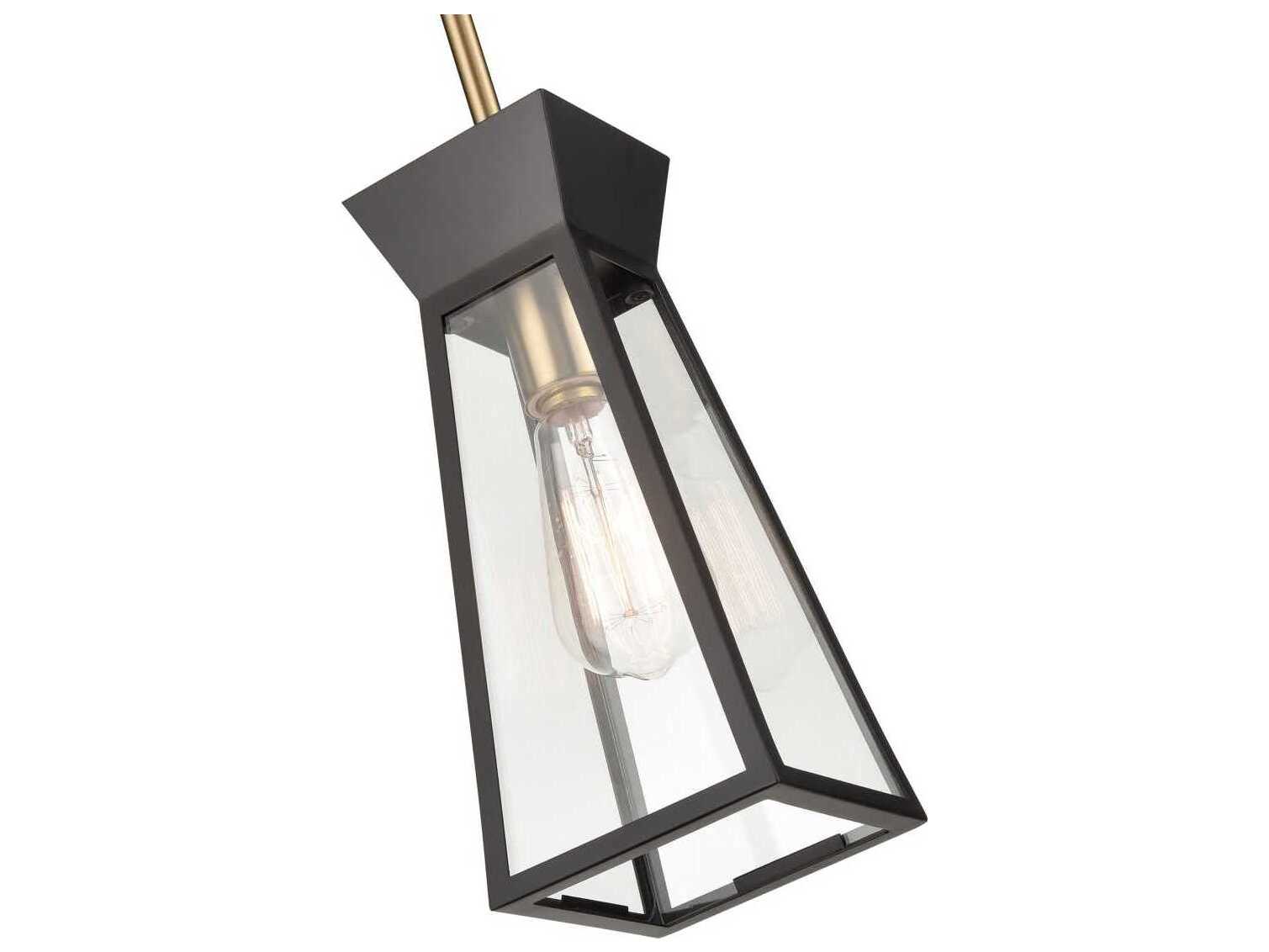 Artcraft Lucian 1-Light Black Brushed Brass Lantern Mini Pendant