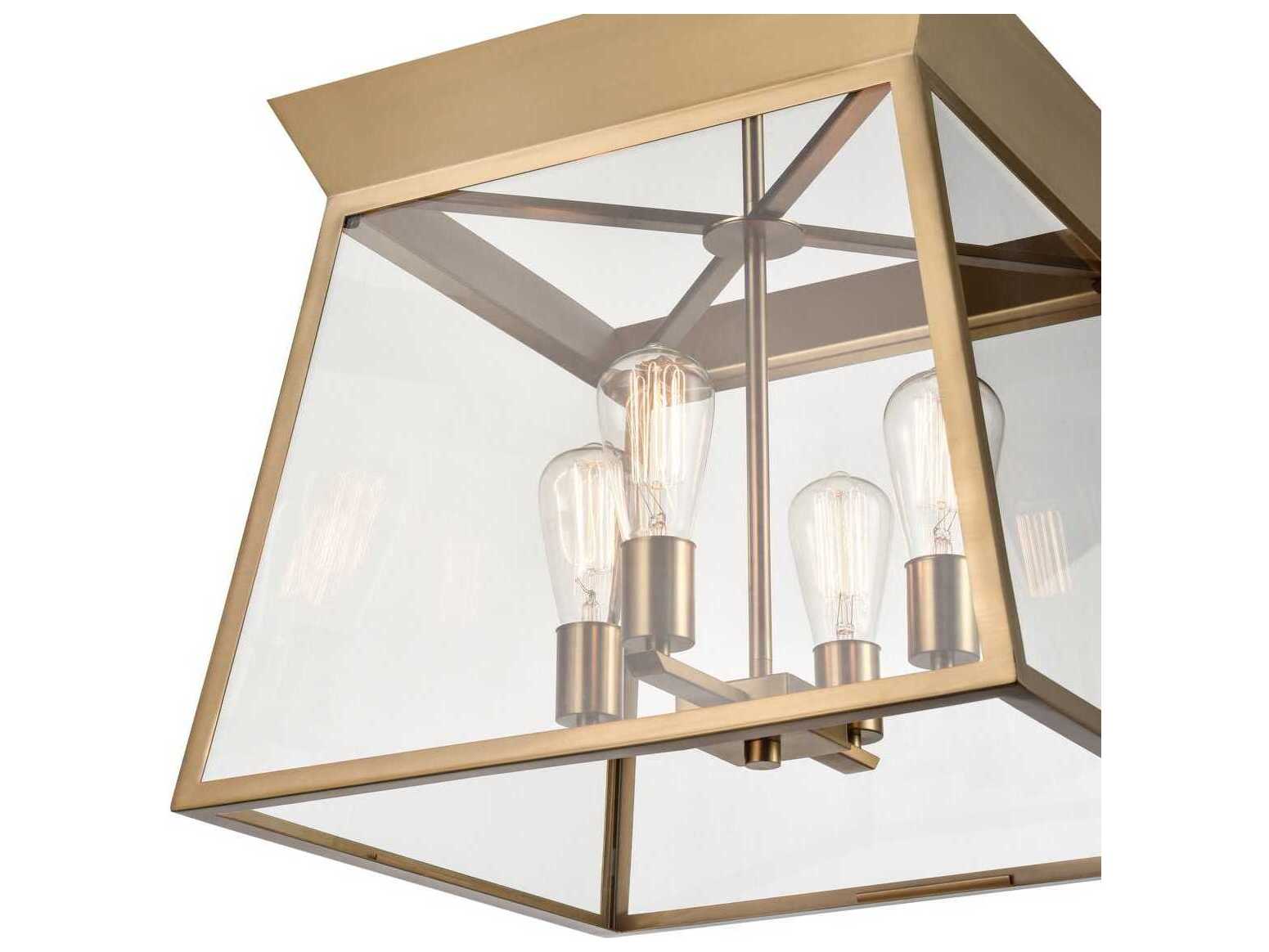Artcraft Lucian 4-Light Brushed Brass Lantern Chandelier