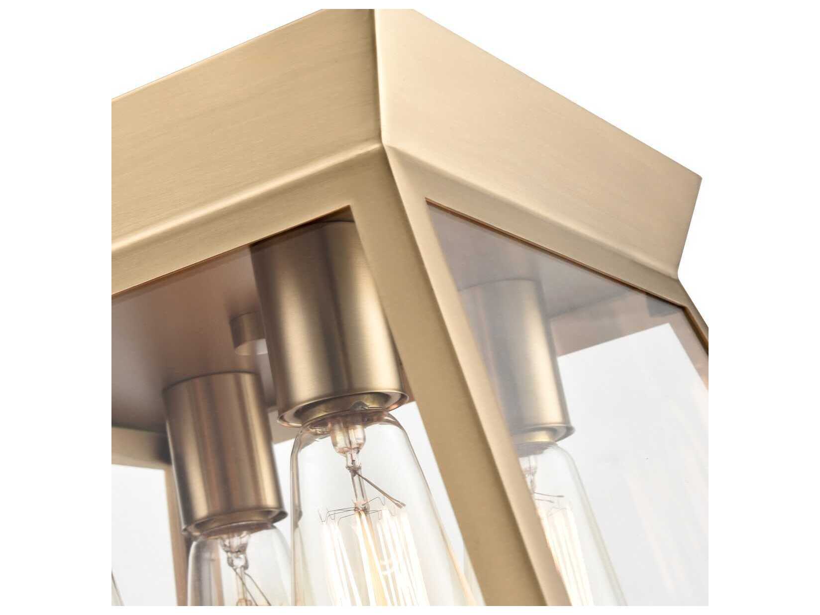 Artcraft Lucian 4-Light Brushed Brass Lantern Flush Mount