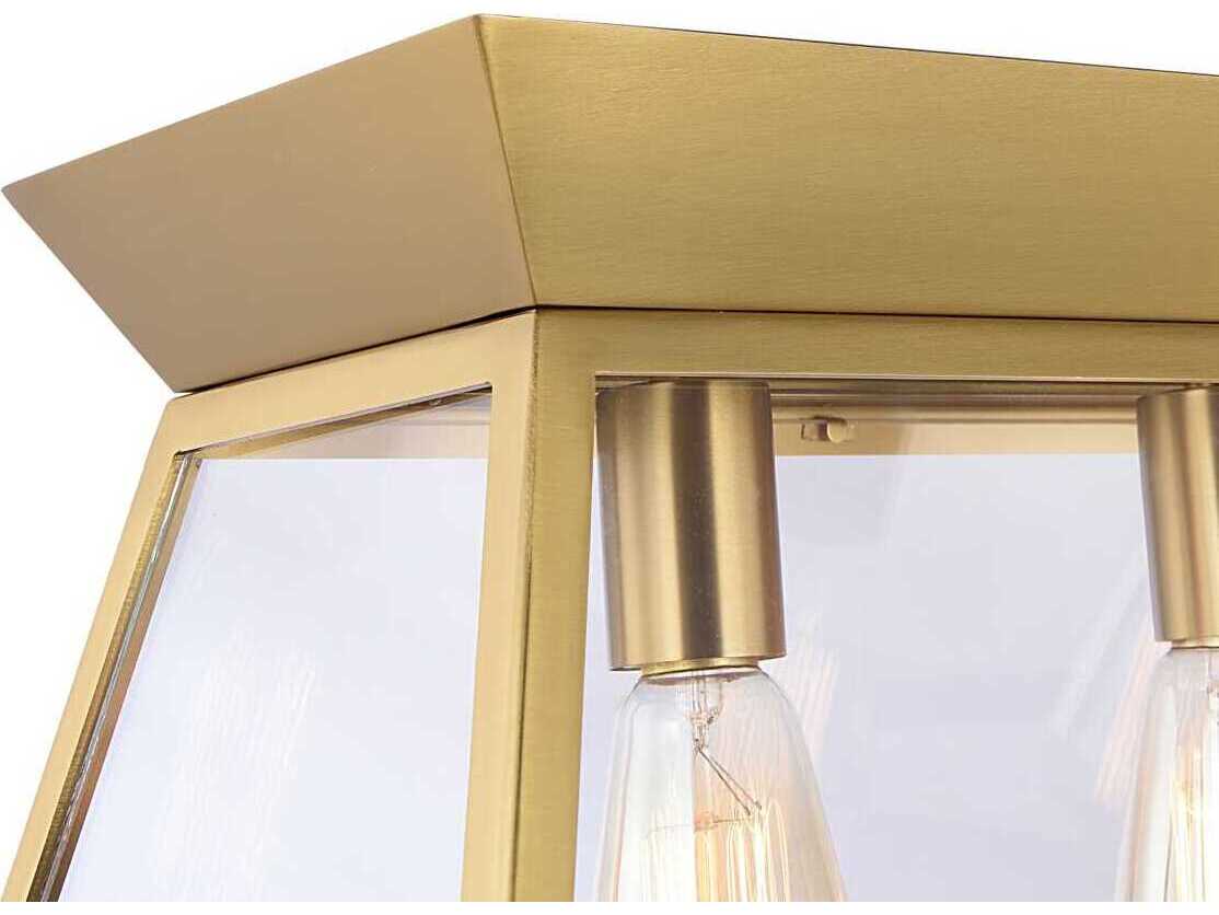 Artcraft Lucian 6-Light Brushed Brass Lantern Linear Island Pendant