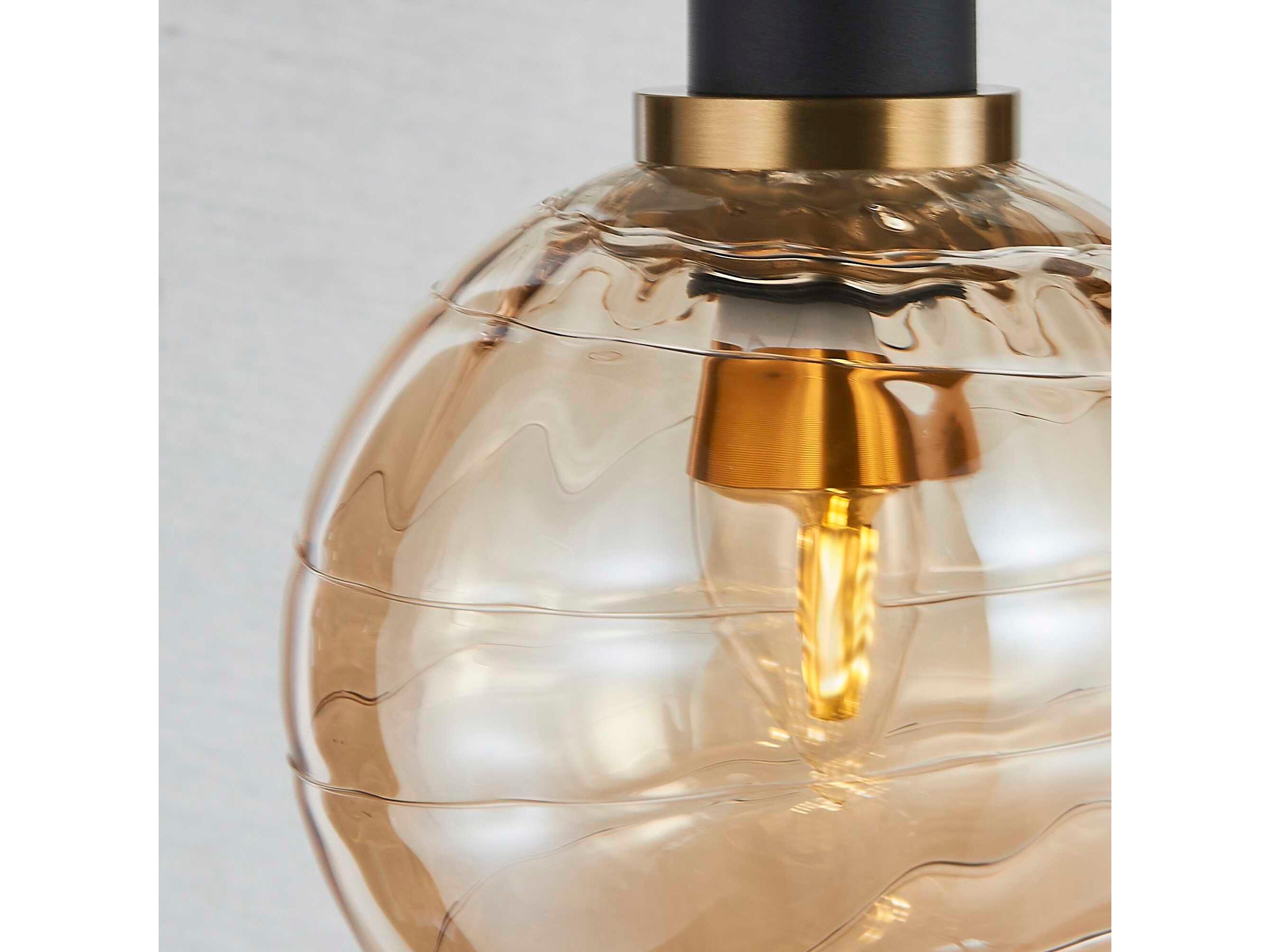 Artcraft Gem 1-Light Black Brushed Brass Globe Mini Pendant